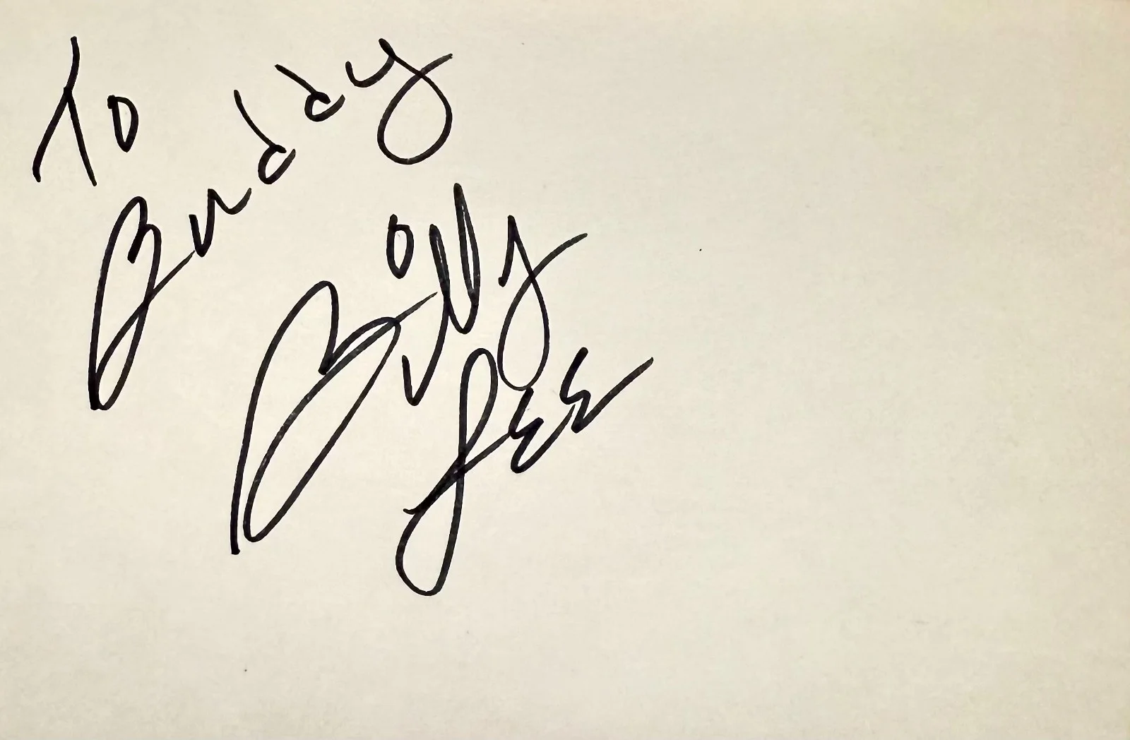 Billy Lee — BILLY LEE Signed Autographed 4x6 INDEX CARD WAR DOGS The Biscuit Eater OUR GANG, изображение 3