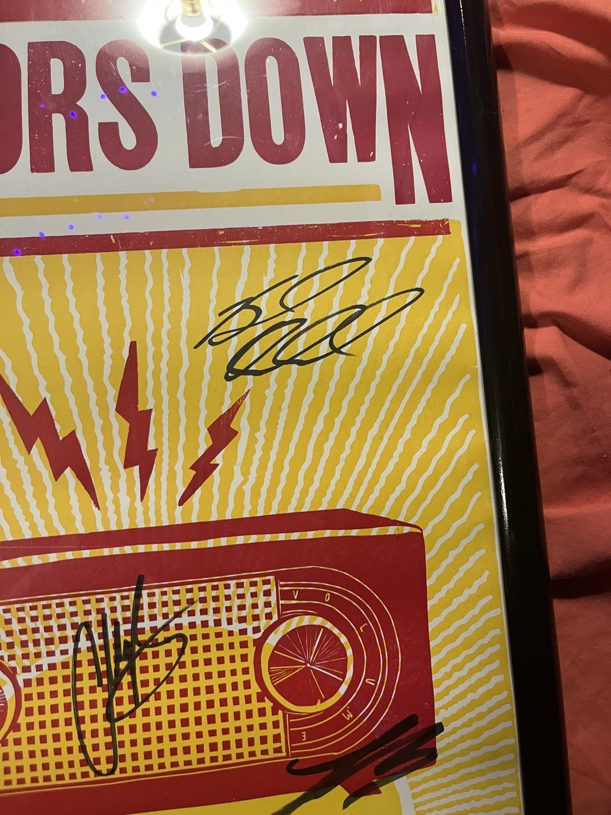 3 Doors Down Autographed Poster/ VIP Pass, image 2