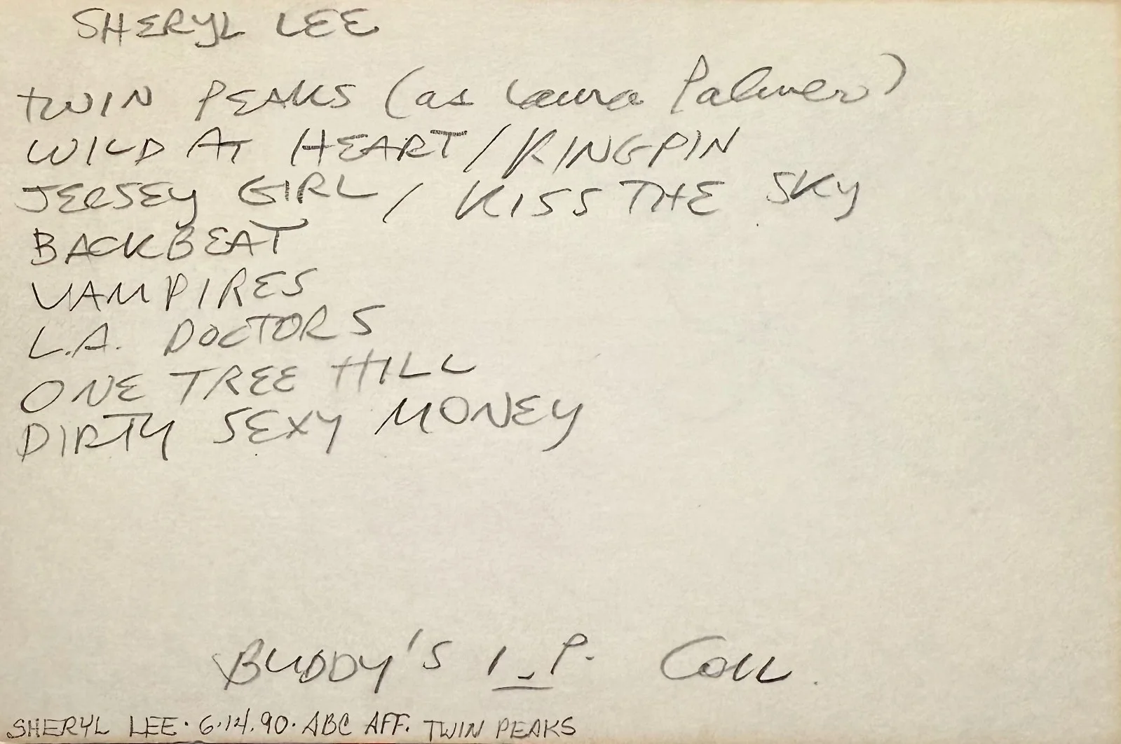 Sheryl Lee — SHERYL LEE Autograph Signed 4"x 6" INDEX CARD Backbeat TWIN PEAKS Bliss VAMPIRES, изображение 4