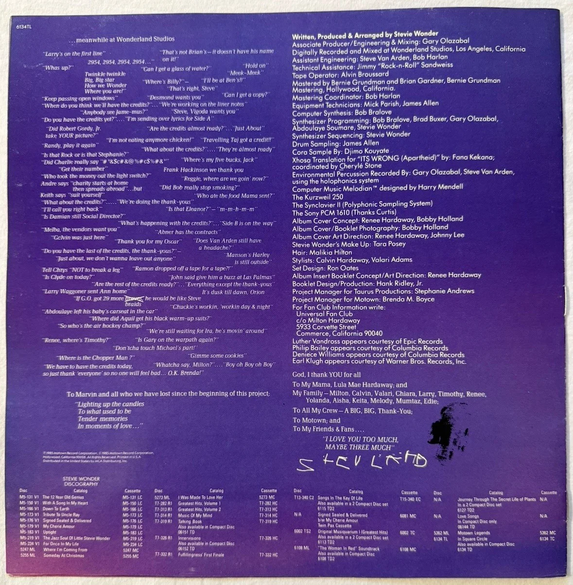 Stevland Hardaway Morris Authentic Signed Autograph LP RECORD & SLEEVE with COA, image 5