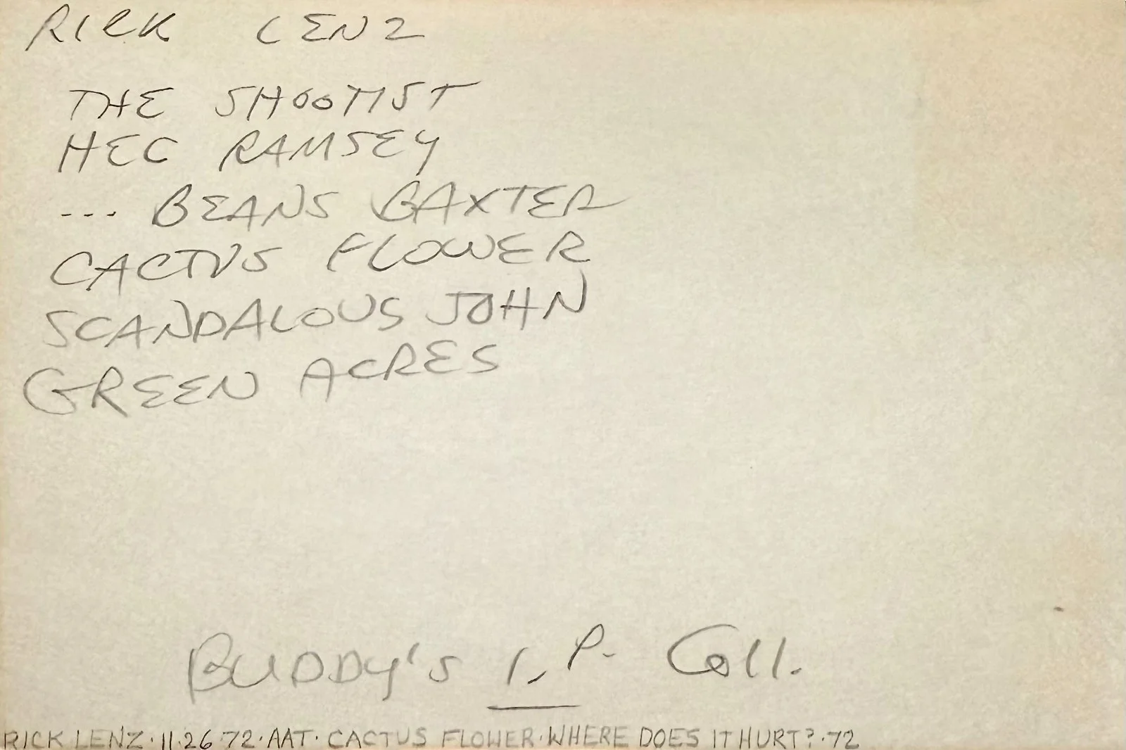Rick Lenz — RICK LENZ Signed Autographed 4x6 INDEX CARD Cactus Flower Hec Ramsey GREEN ACRES, image 2