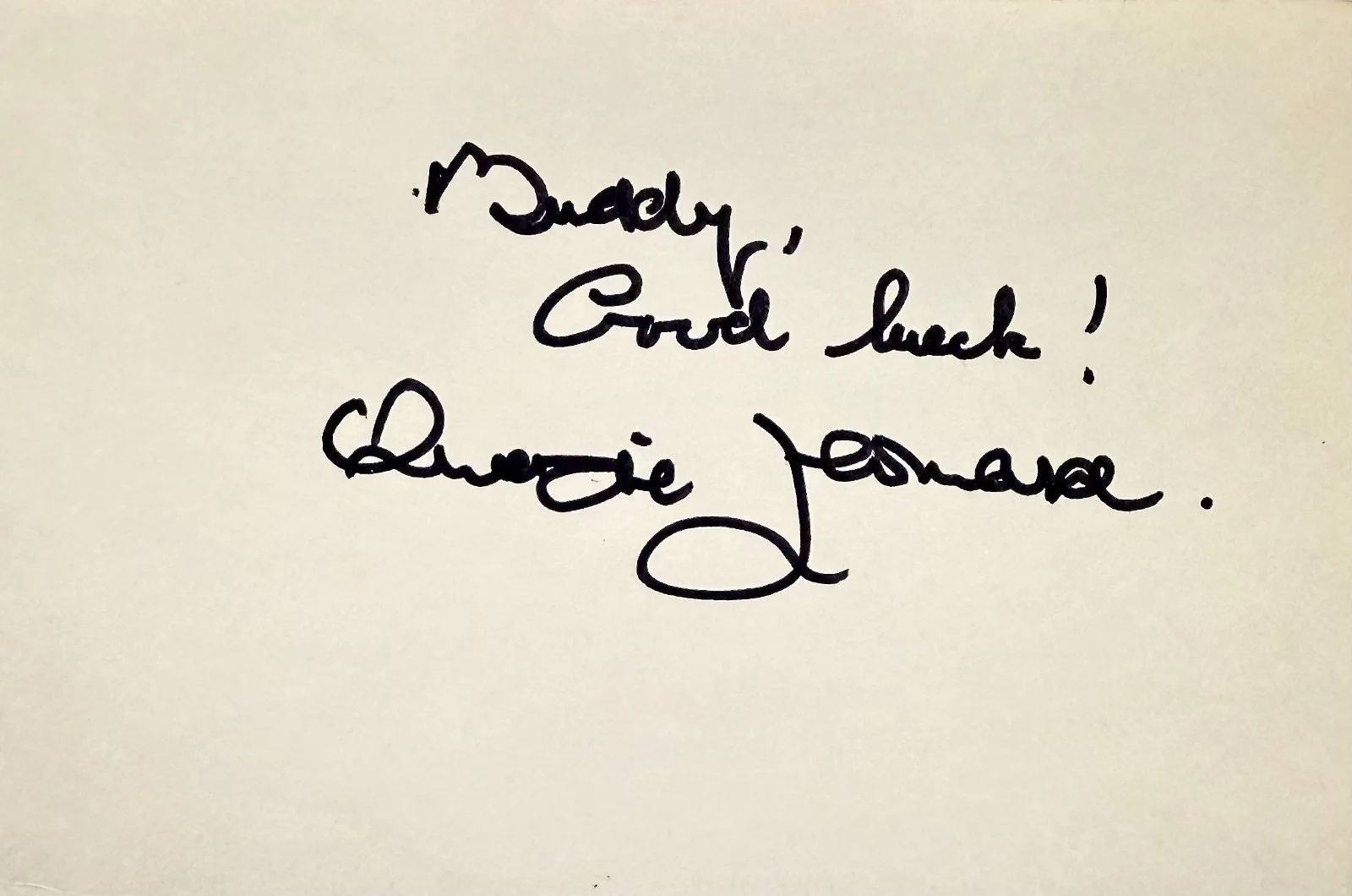 Queenie Leonard — QUEENIE LEONARD Autographed Signed 4x6 INDEX CARD Alice in Wonderland THE LOCKET, изображение 3