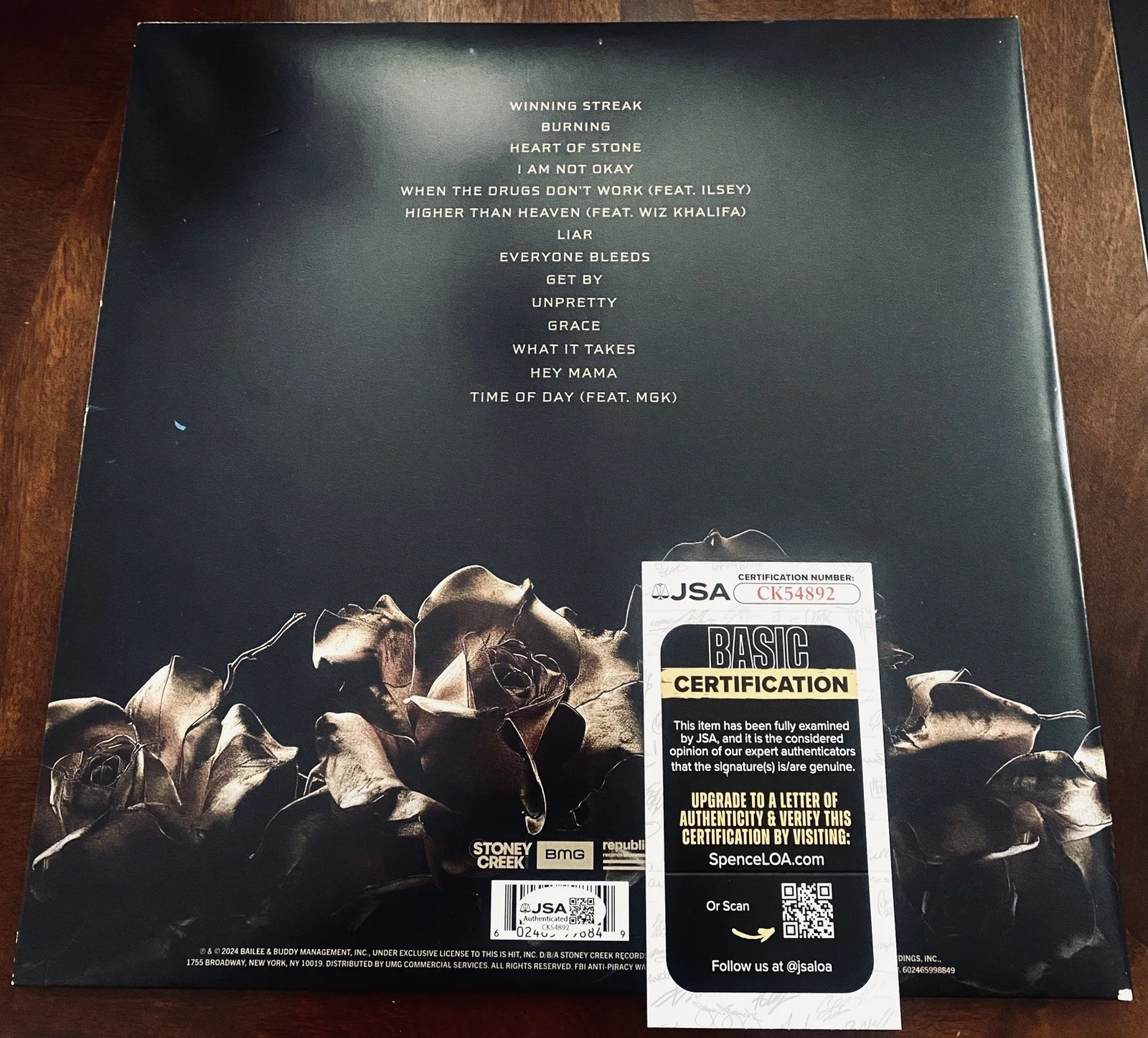 Jelly Roll Signed Vinyl LP Beautifully Broken Autographed JSA COA I Am Not Okay, изображение 5