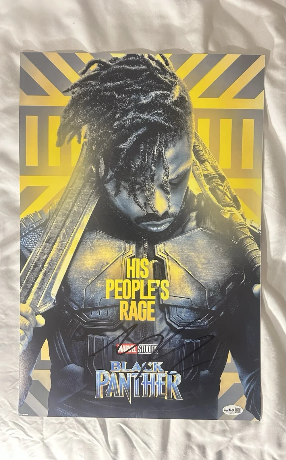 Michael B Jordan — Michael B Jordan Signed Black Panther 12x18 Poster Autographed JSA COA, image 2