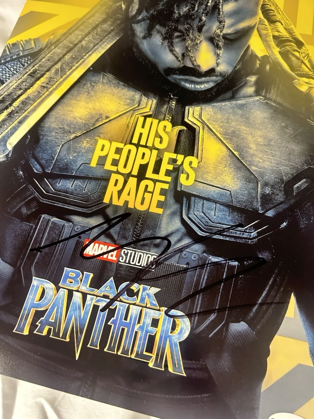 Michael B Jordan — Michael B Jordan Signed Black Panther 12x18 Poster Autographed JSA COA, image 3