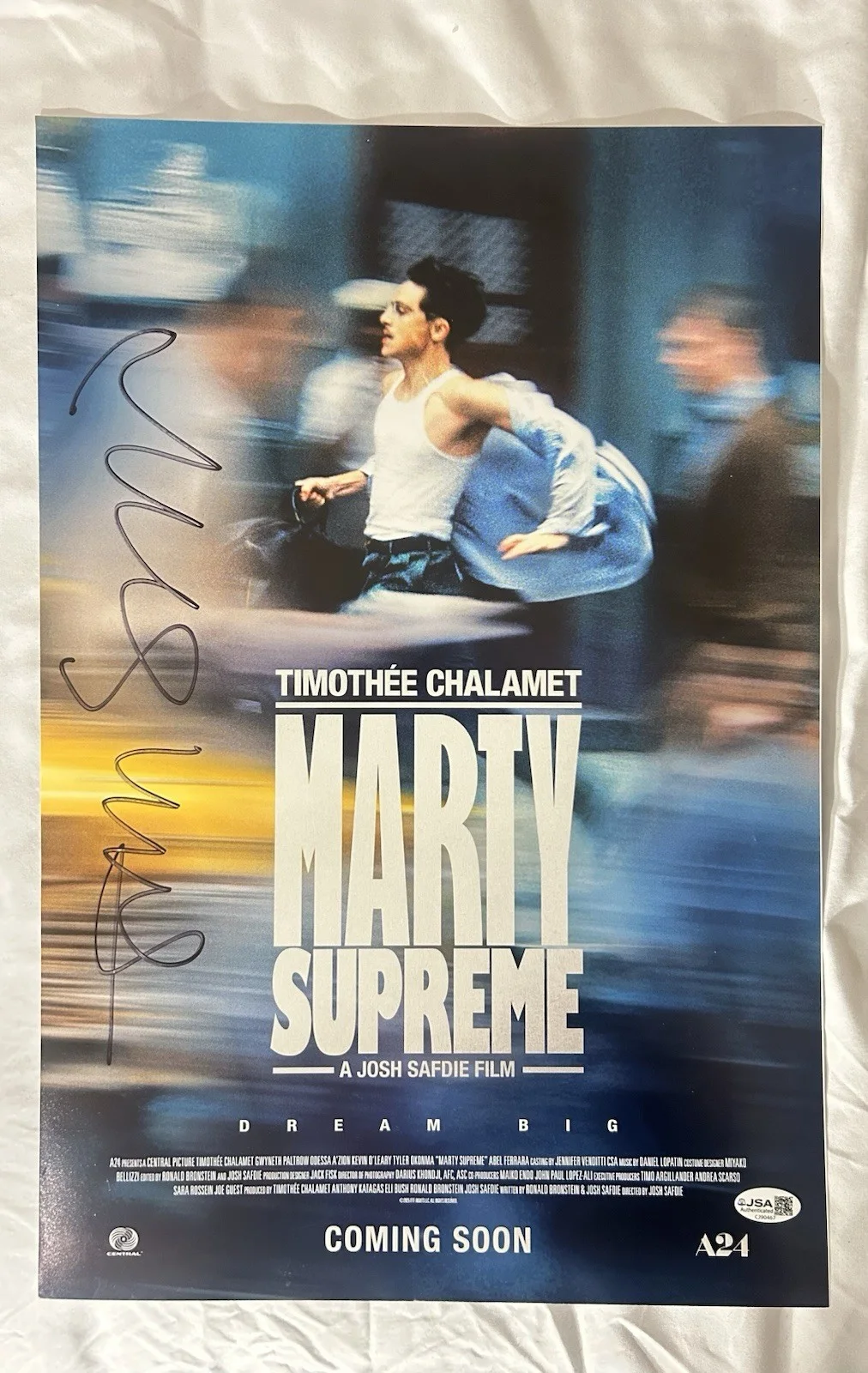 Josh Safdie — Josh Safdie Signed Marty Supreme 12x18 Poster Autographed JSA COA, изображение 2