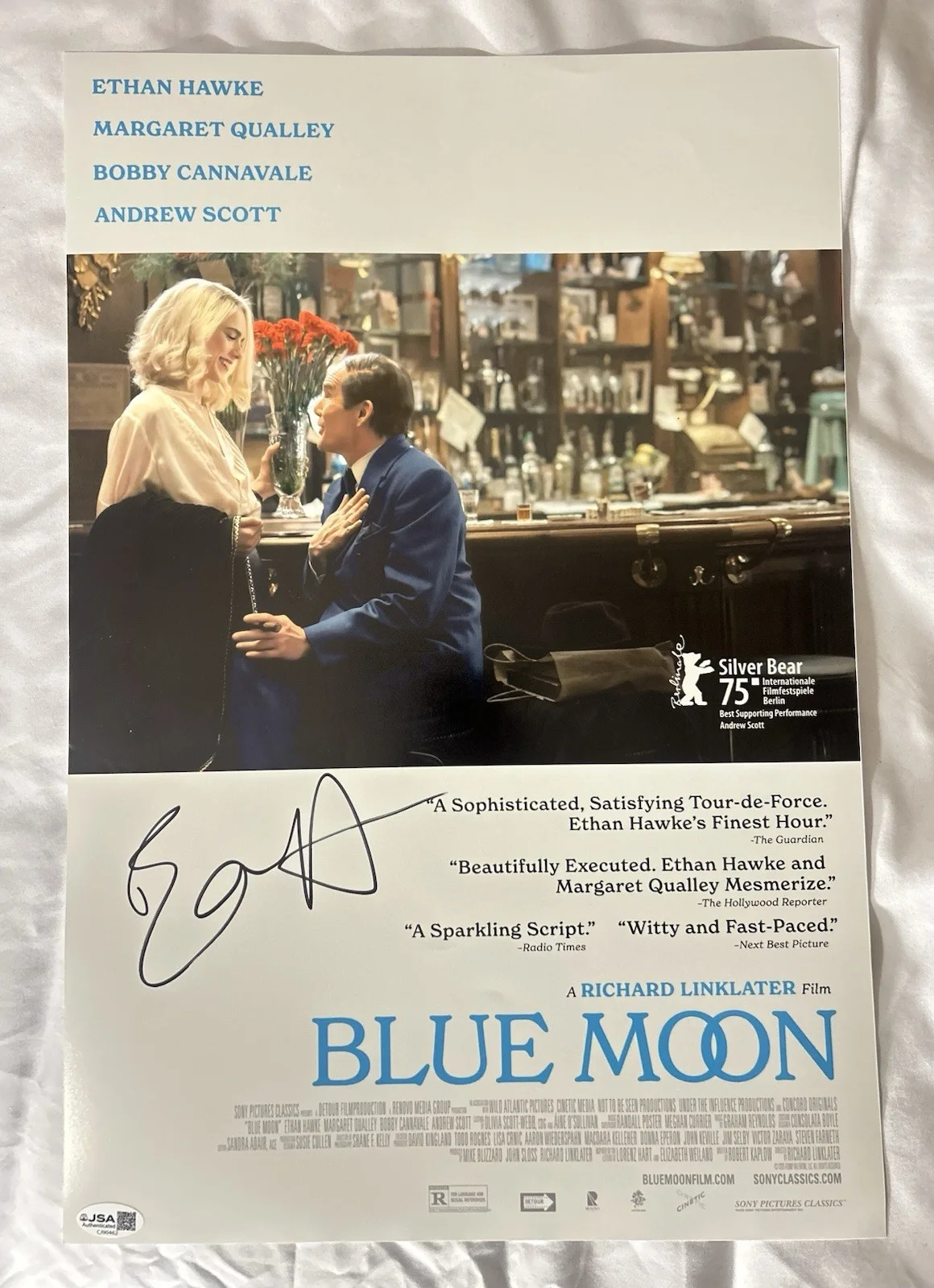 Ethan Hawke — Ethan Hawke Signed Blue Moon 12x18 Poster Autographed JSA COA, image 2