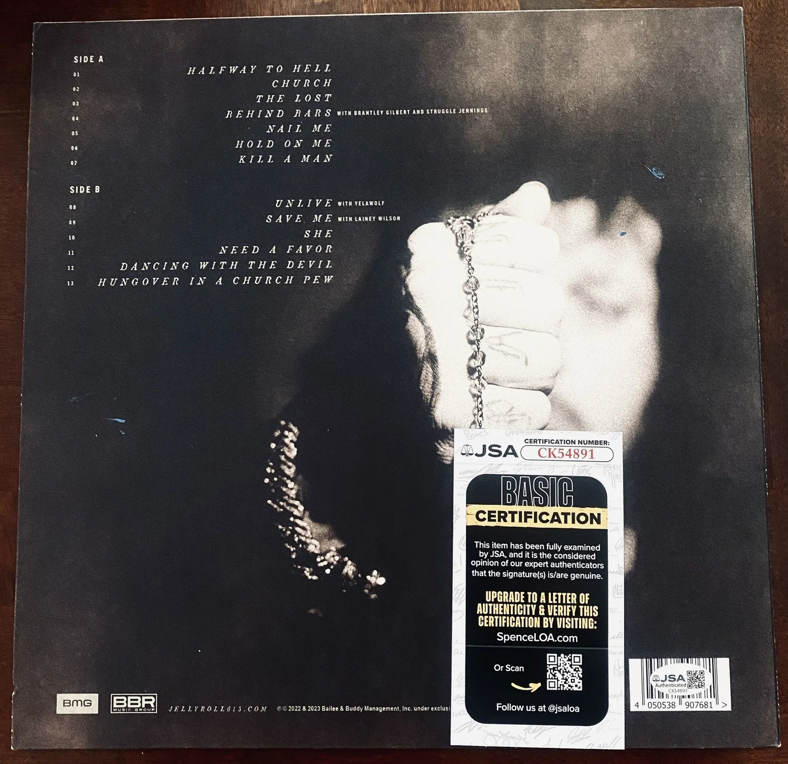 Jelly Roll Signed Whitsitt Chapel Vinyl LP Autographed JSA COA Jason DeFord, изображение 3