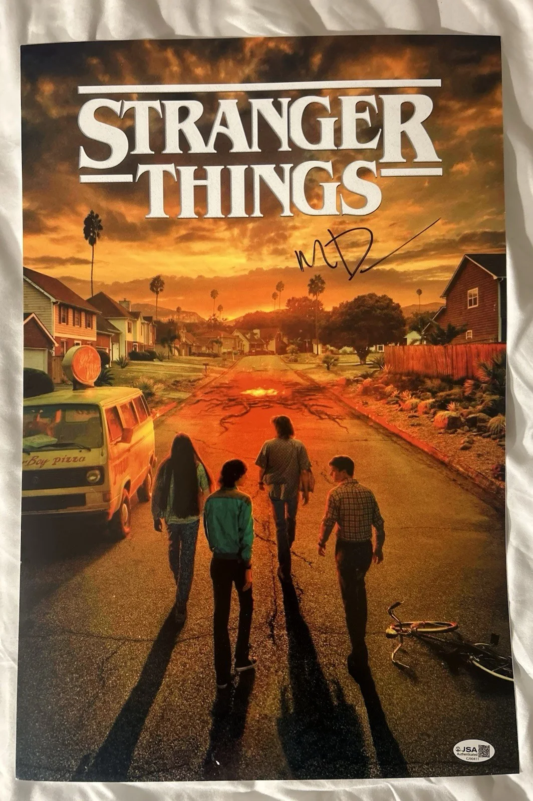 Matt, Ross Duffer — Matt & Ross Duffer Brothers Signed Stranger Things 12x18 Posters Auto JSA COA, image 3