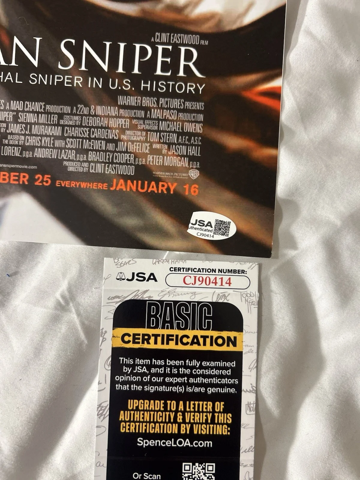 Bradley Cooper — Bradley Cooper Signed American Sniper 12x18 Poster Autographed JSA COA, image 4