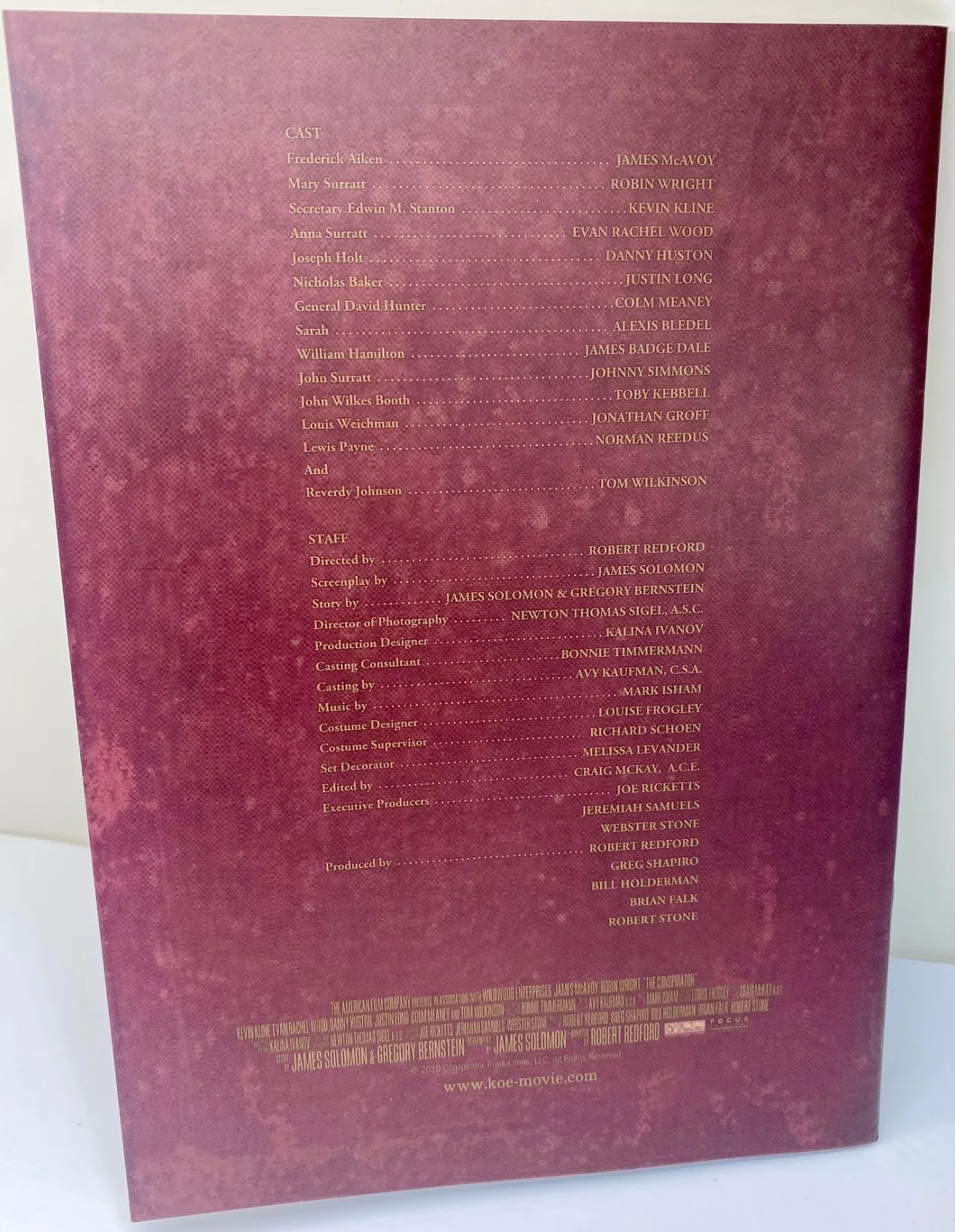 Cast — 2010 The Conspirator Cast Signed By 12 Robert Redford Robin Wright James McAvoy, изображение 5