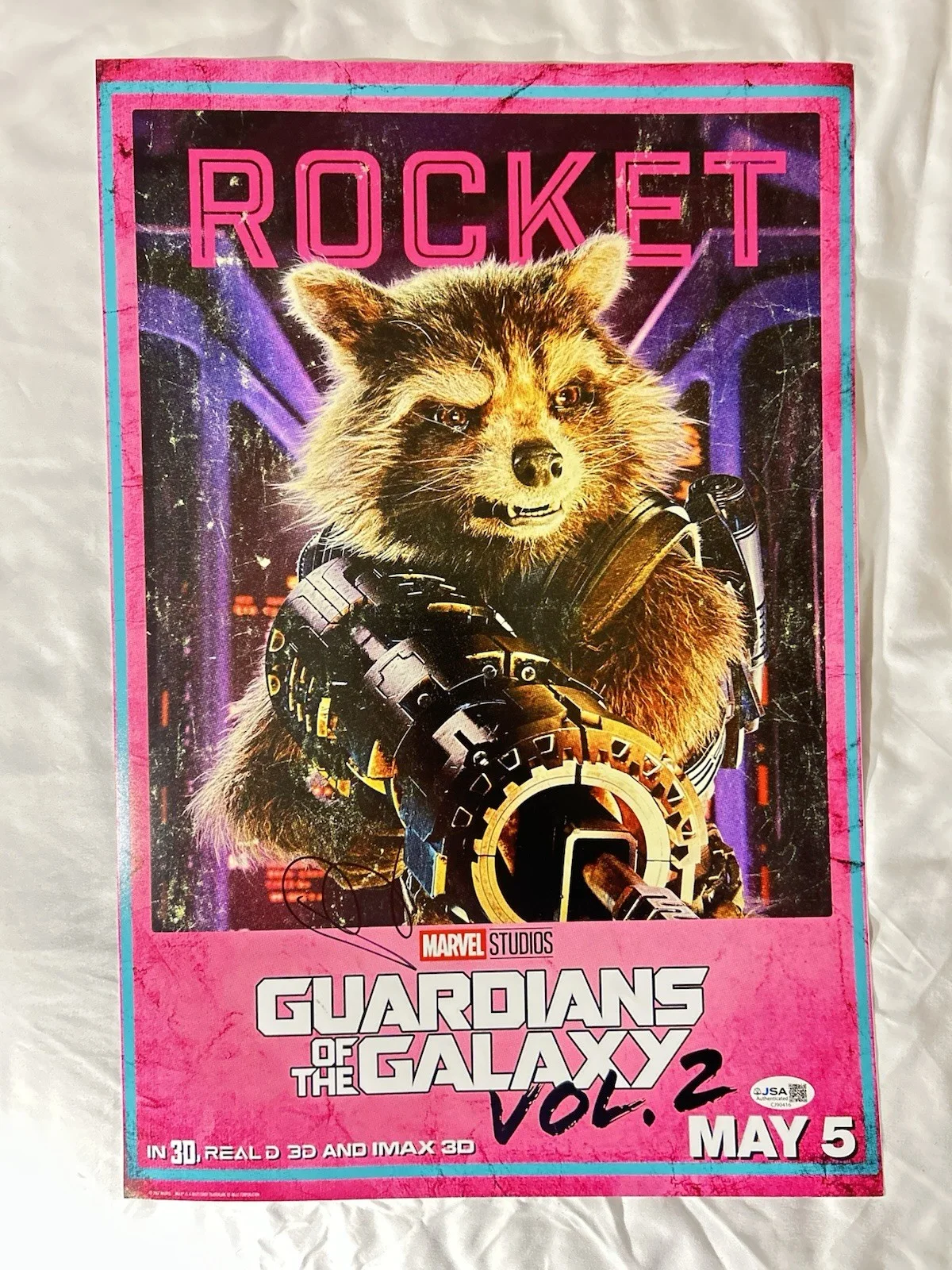 Bradley Cooper — Bradley Cooper Signed Guardians Of The Galaxy 12x18 Poster Autographed JSA COA, image 2