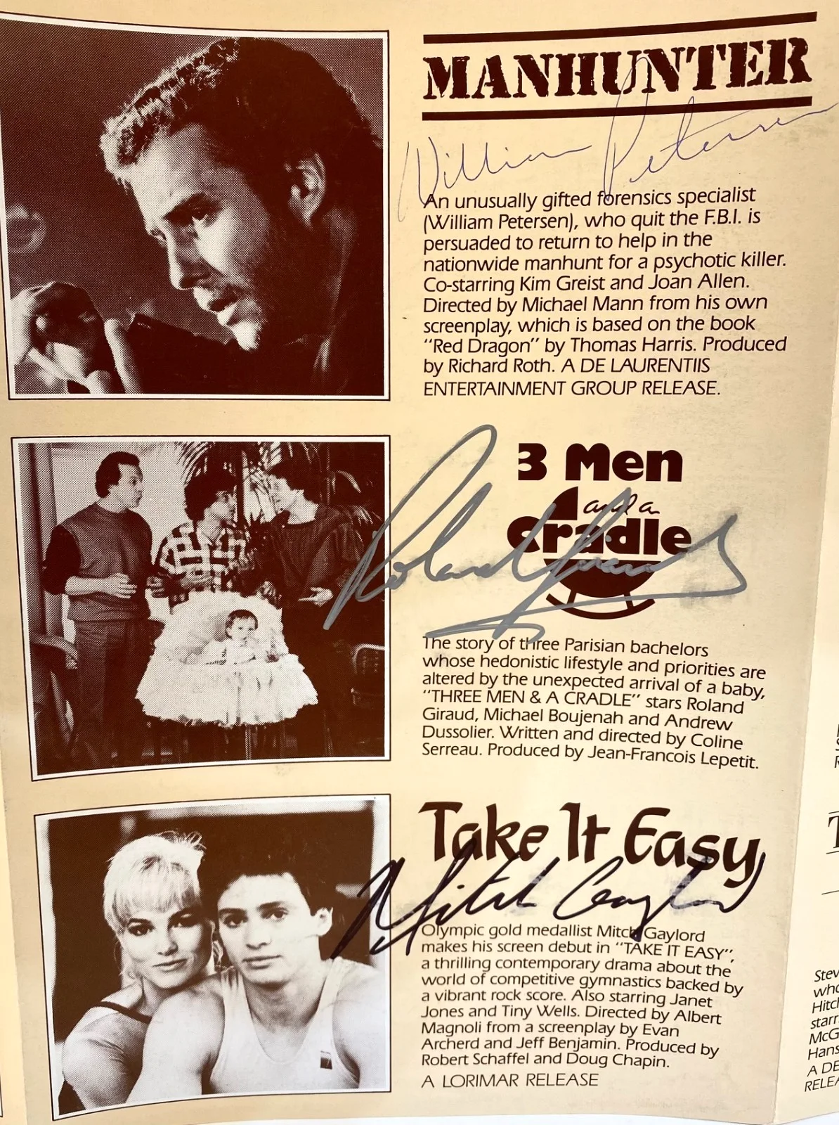 Cast — 1986 20th Century Fox Upcoming Attractions Signed By 18 Bob Dylan Nicolas Cage, image 4
