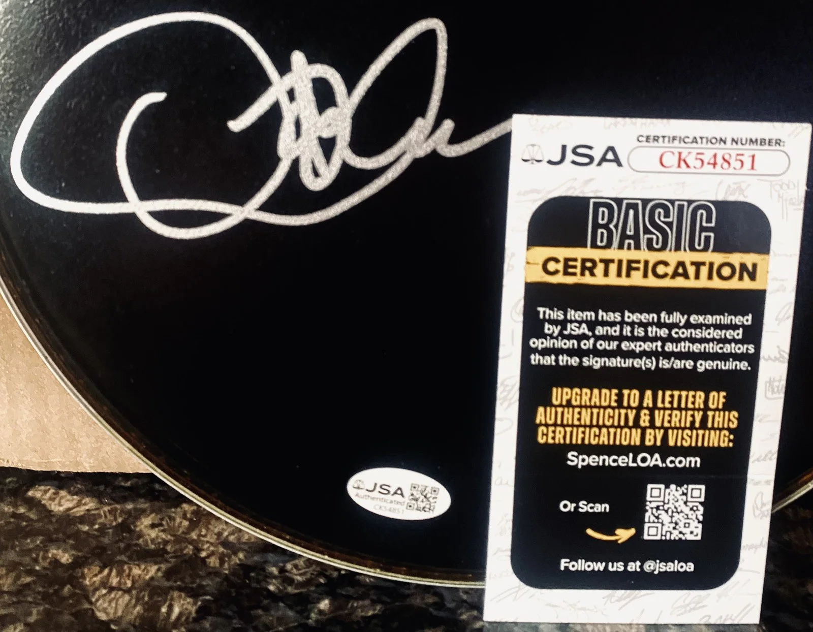 Tool Band Drummer * DANNY CAREY * Signed New 10" Drumhead JSA COA Maynard, image 3
