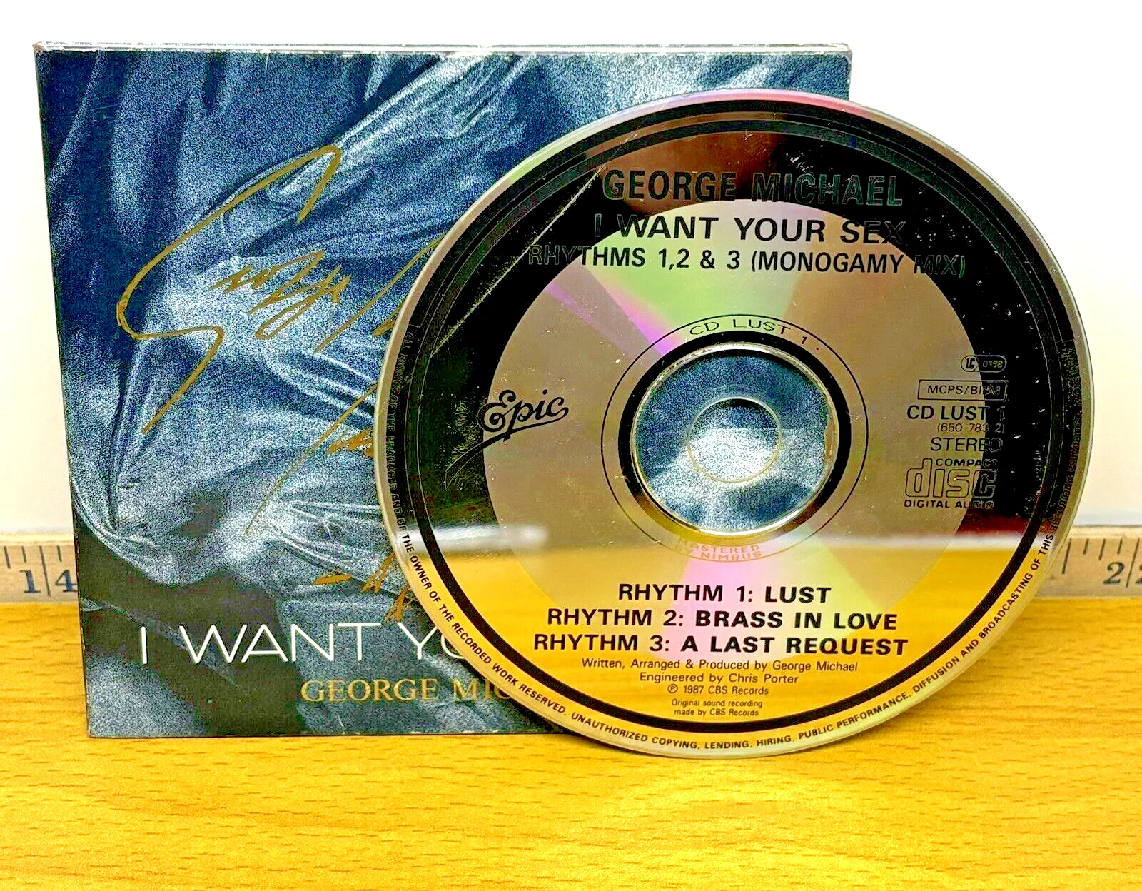 1987 George Michael "I Want Your Sex" CD Single From Faith LP Signed Autograph, изображение 3