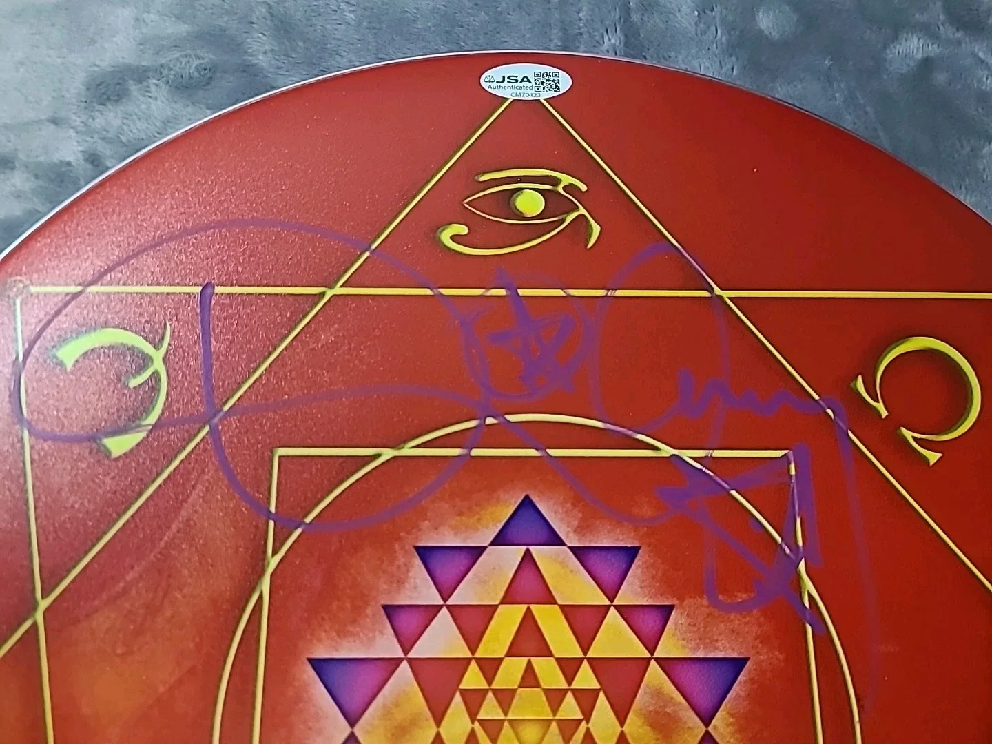 Danny Carey Signed 14" Evans Drumhead Orange JSA Certified, image 2