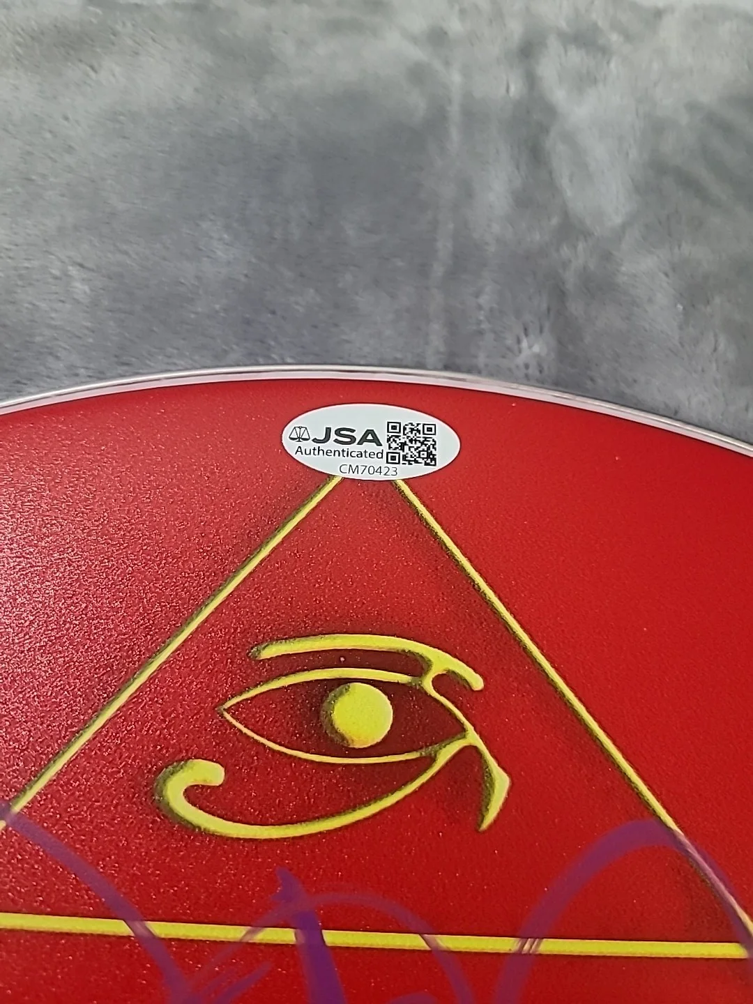 Danny Carey Signed 14" Evans Drumhead Orange JSA Certified, image 3