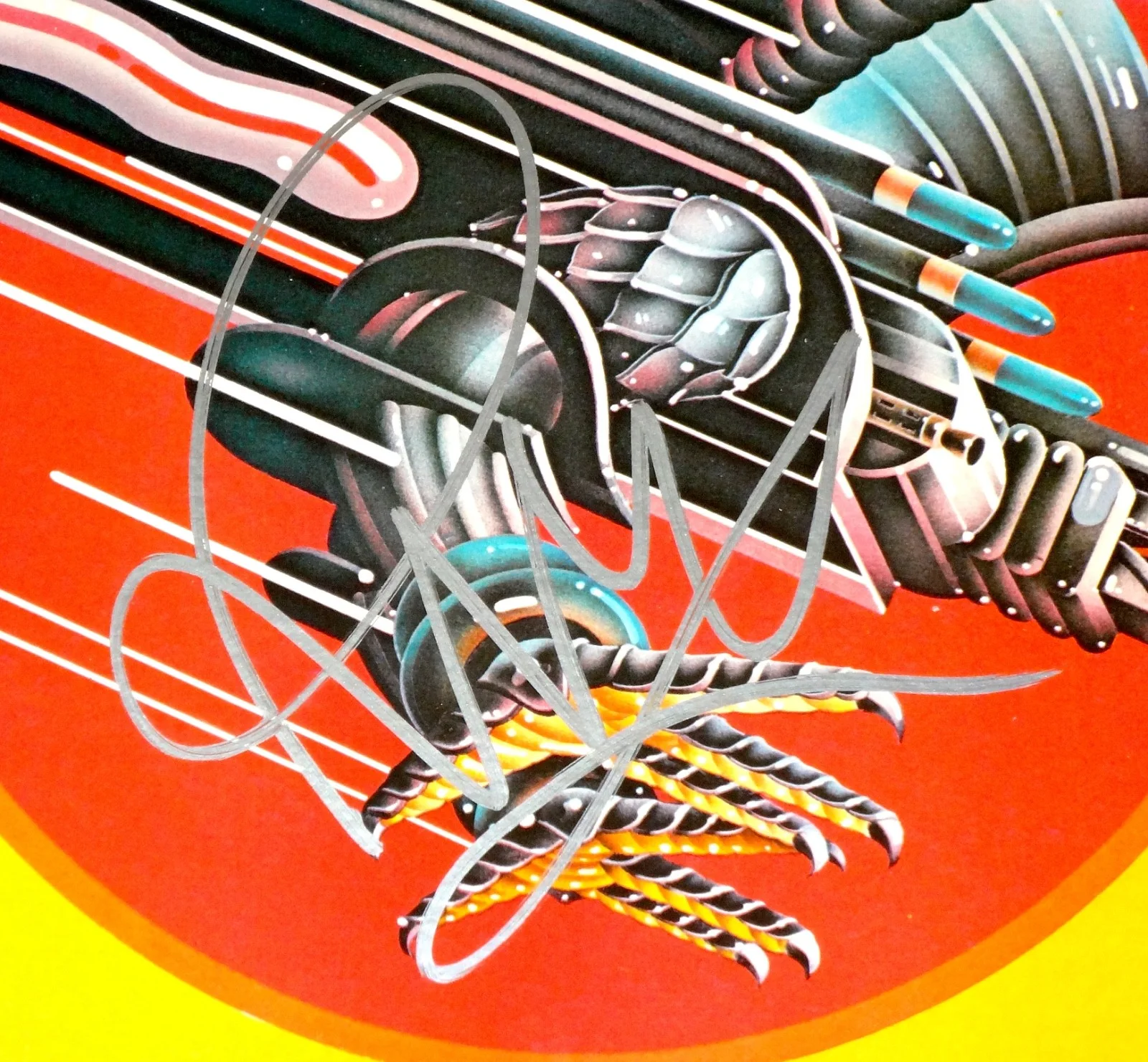 JUDAS PRIEST ROB HALFORD HAND SIGNED AUTOGRAPHED SCREAMING VENGEANCE ALBUM PROOF, изображение 2