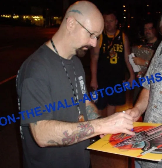 JUDAS PRIEST ROB HALFORD HAND SIGNED AUTOGRAPHED SCREAMING VENGEANCE ALBUM PROOF, изображение 3