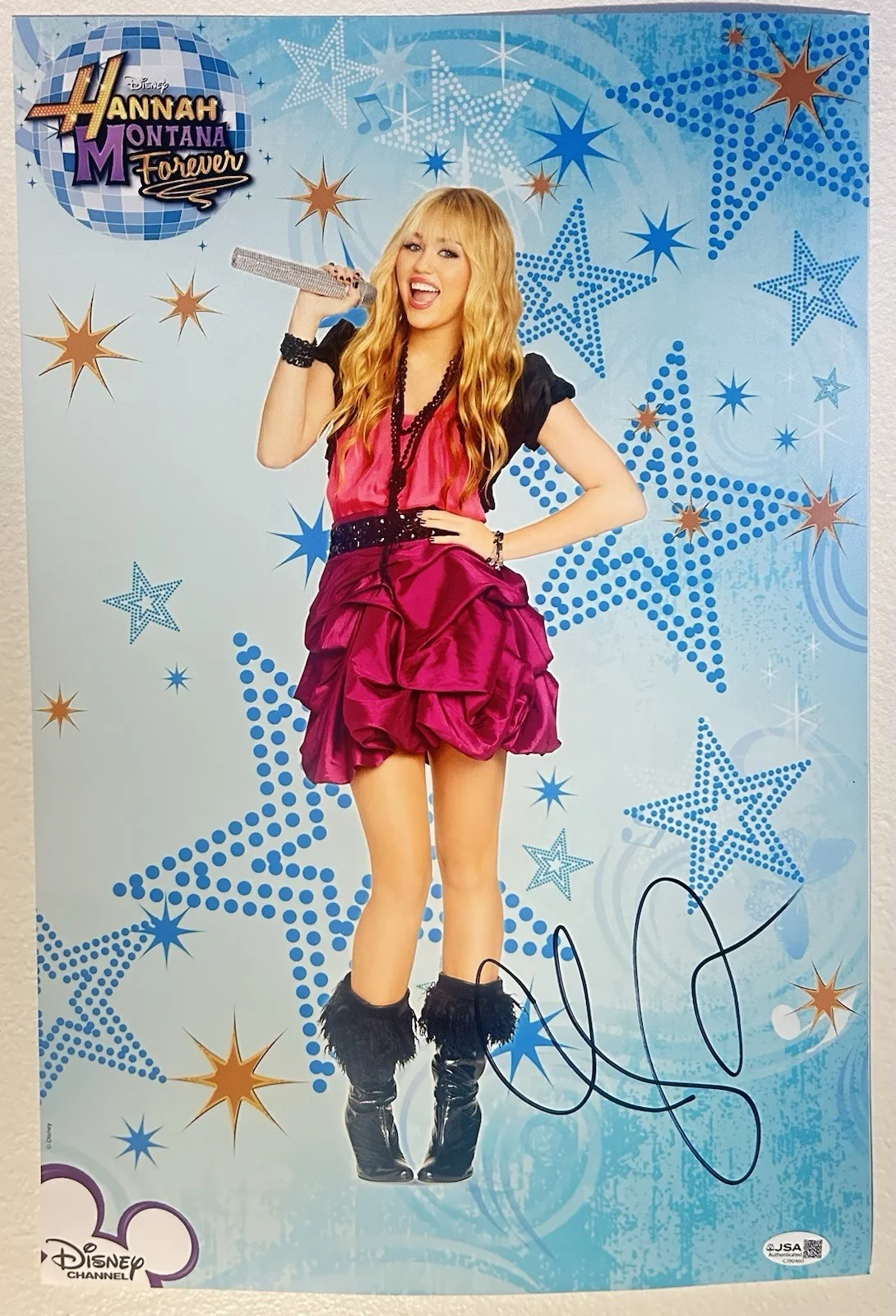 Miley Cyrus — Miley Cyrus Signed Hannah Montana 12x18 Poster Disney 20th Autographed JSA COA, image 2
