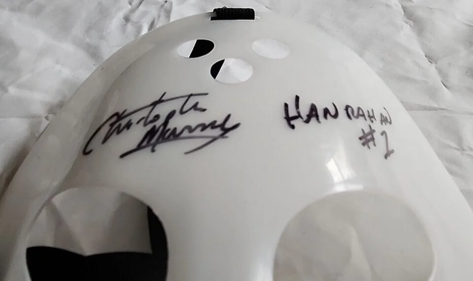 Christopher Murney — Christopher Murney as "Hanrahan #1" signed Mask w/JSA COA Slap Shot, image 2