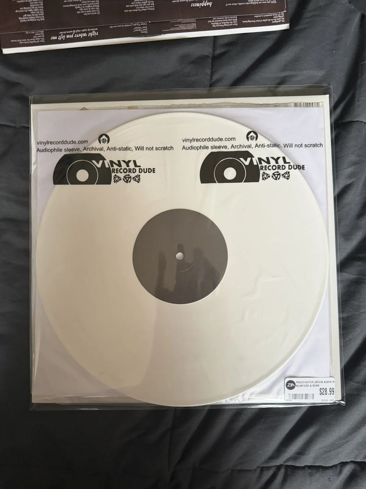 Signed Cover Mumford & Sons- Prizefighter [Indie Exclusive White LP], изображение 2