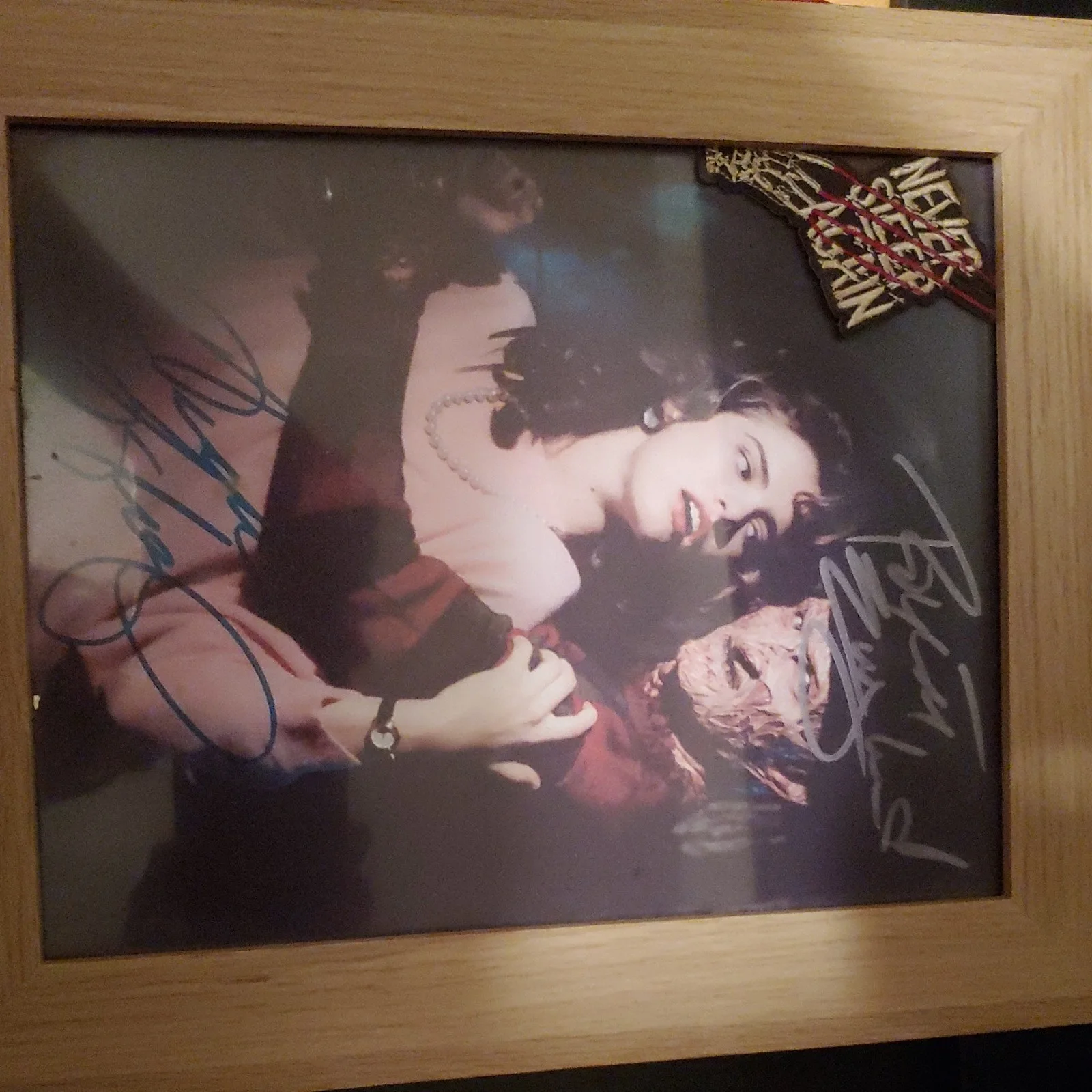 A Nightmare on Elm Street Autographed Photo with Never Sleep Again Badge, image 2
