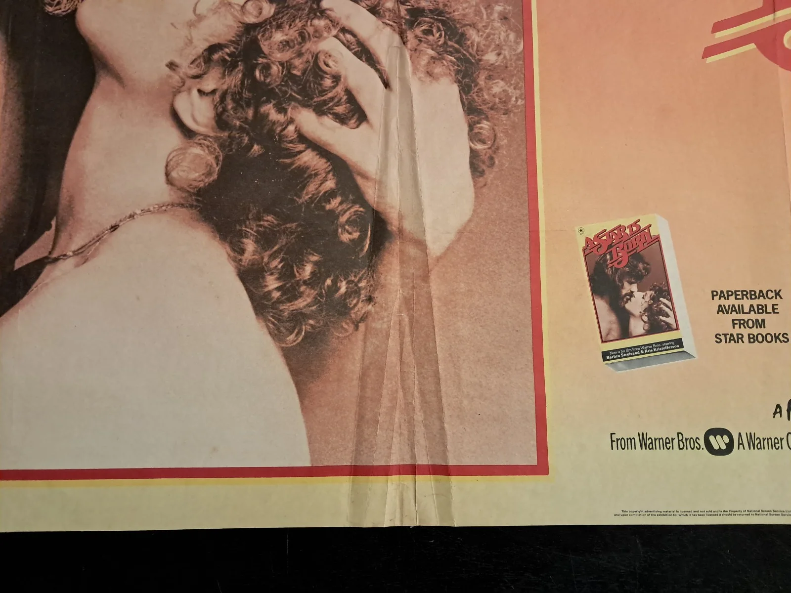 A STAR IS BORN (1976, dir: Frank Pierson) Original UK Quad Poster (folded), image 2
