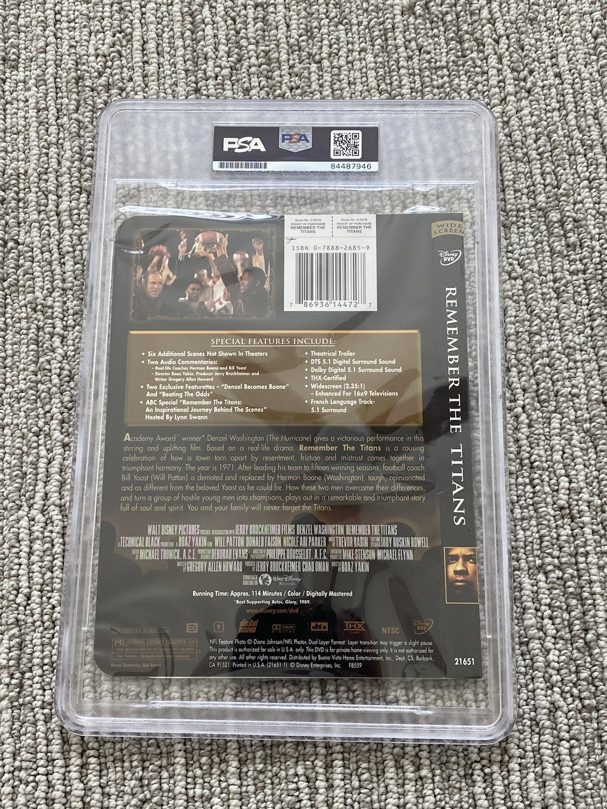 Ryan Hurst Signed Remember The Titans DVD Cover PSA Encased PSA/DNA, image 3