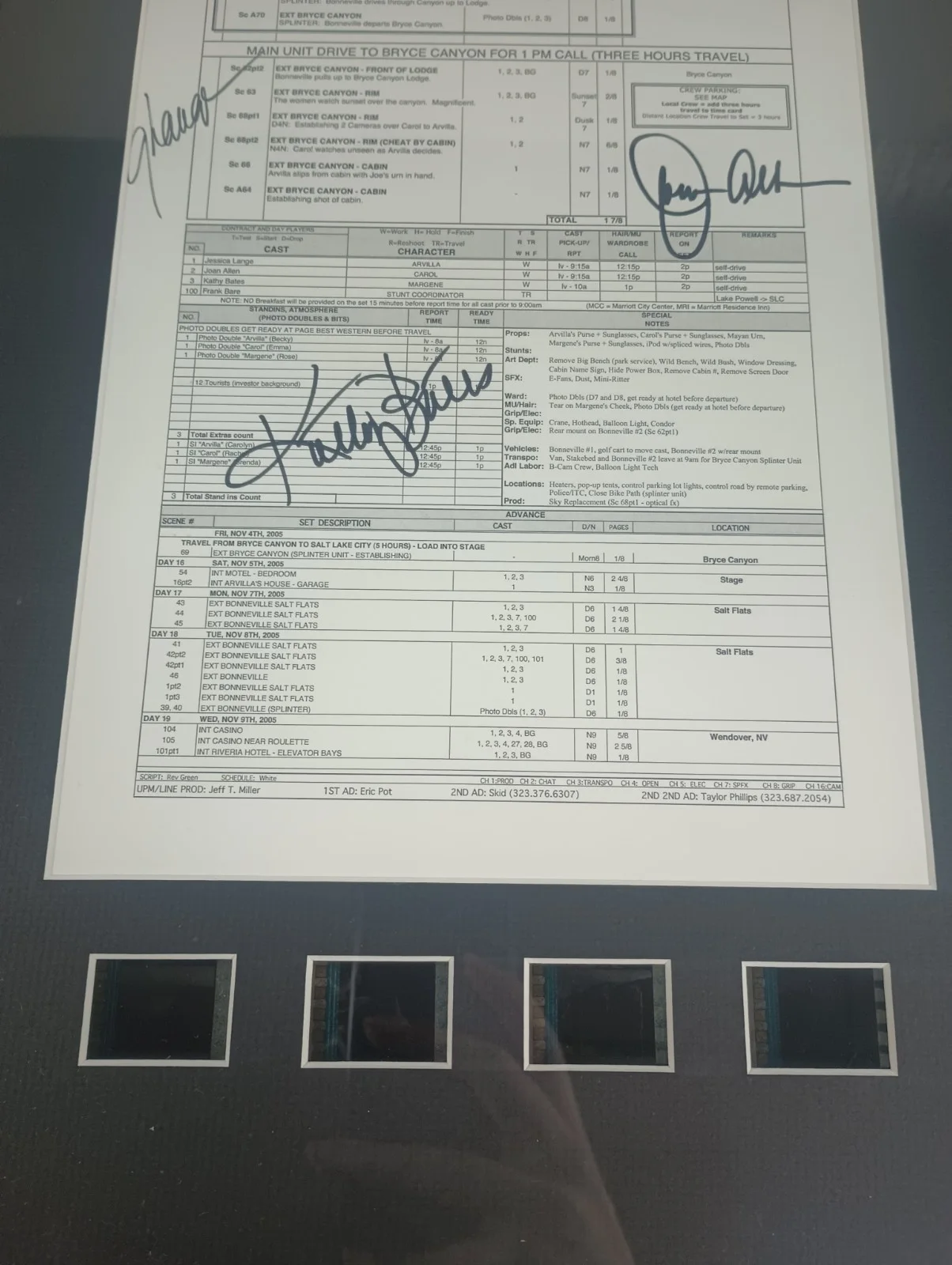Kathy Bates — Authentic Hand Signed Bonneville Call Sheet 12x24 in (Kathy Bates & More!), image 4