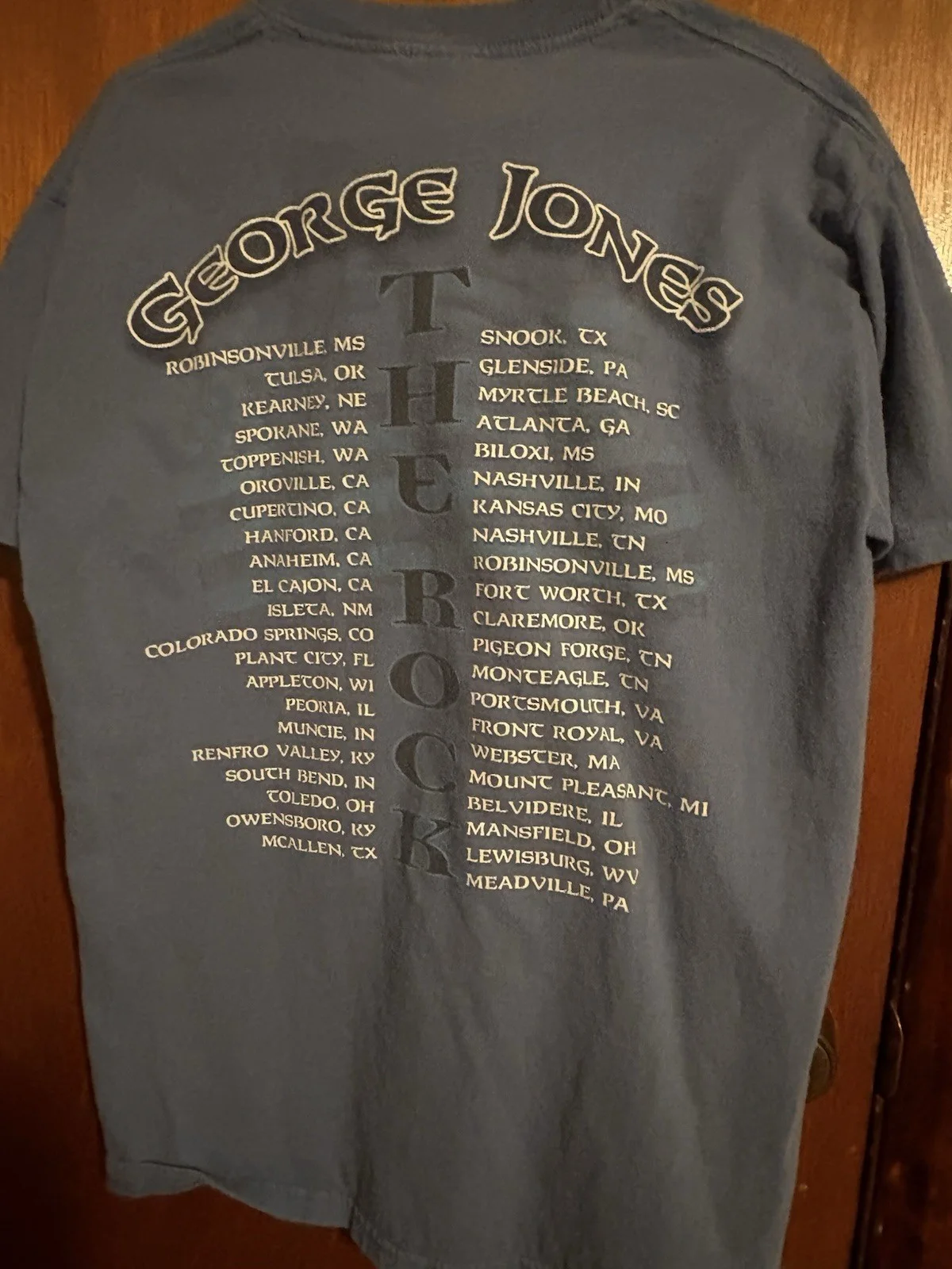 Vintage 2000/2001 George Jones concert T-shirt THE ROCK tour unisex M Medium, изображение 2