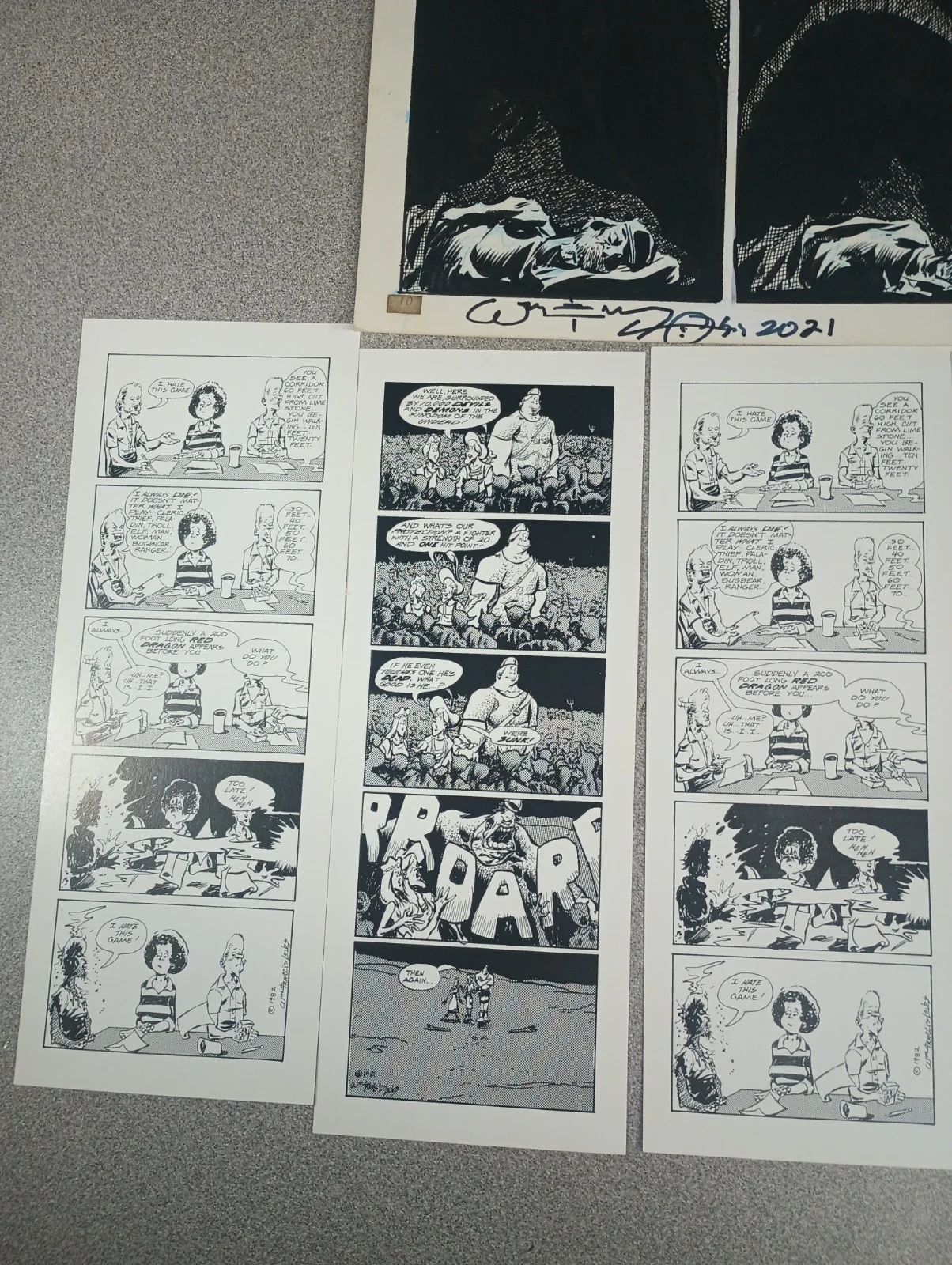 William Francis Loebs — 1980s William Francis Loebs Comic Strip & Postcard Autographed Lot, изображение 2