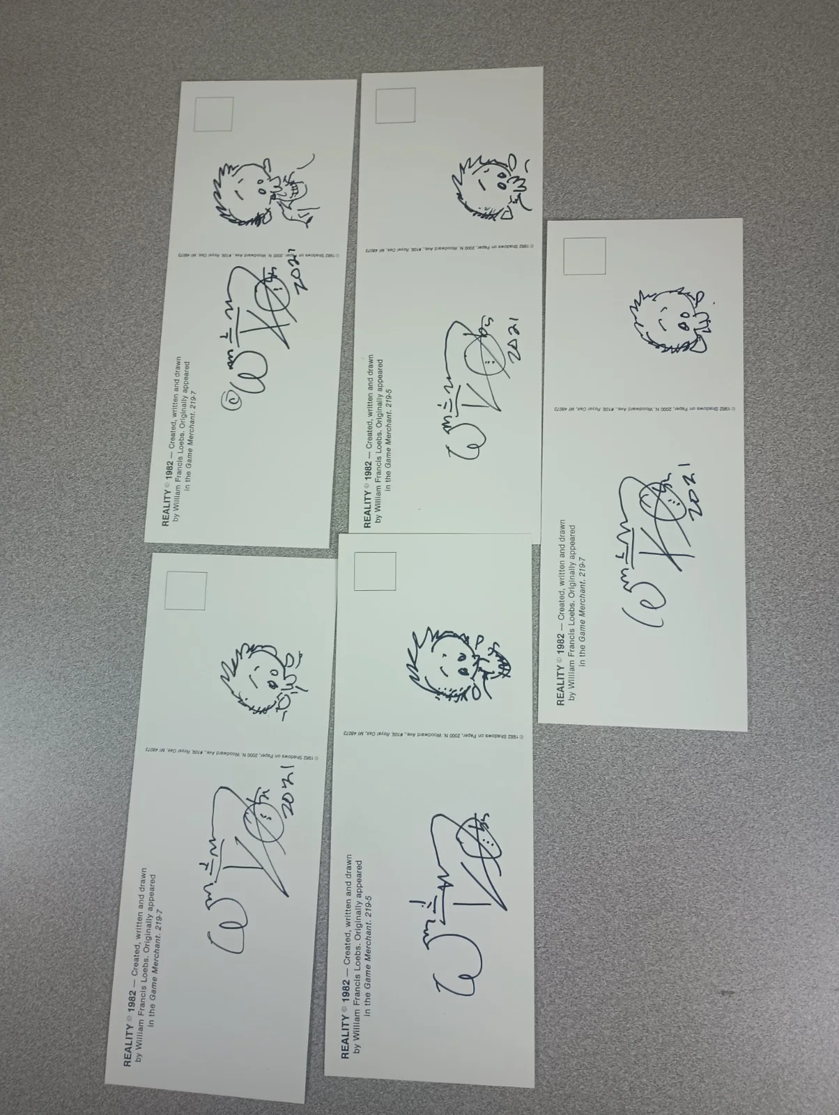 William Francis Loebs — 1980s William Francis Loebs Comic Strip & Postcard Autographed Lot, изображение 5