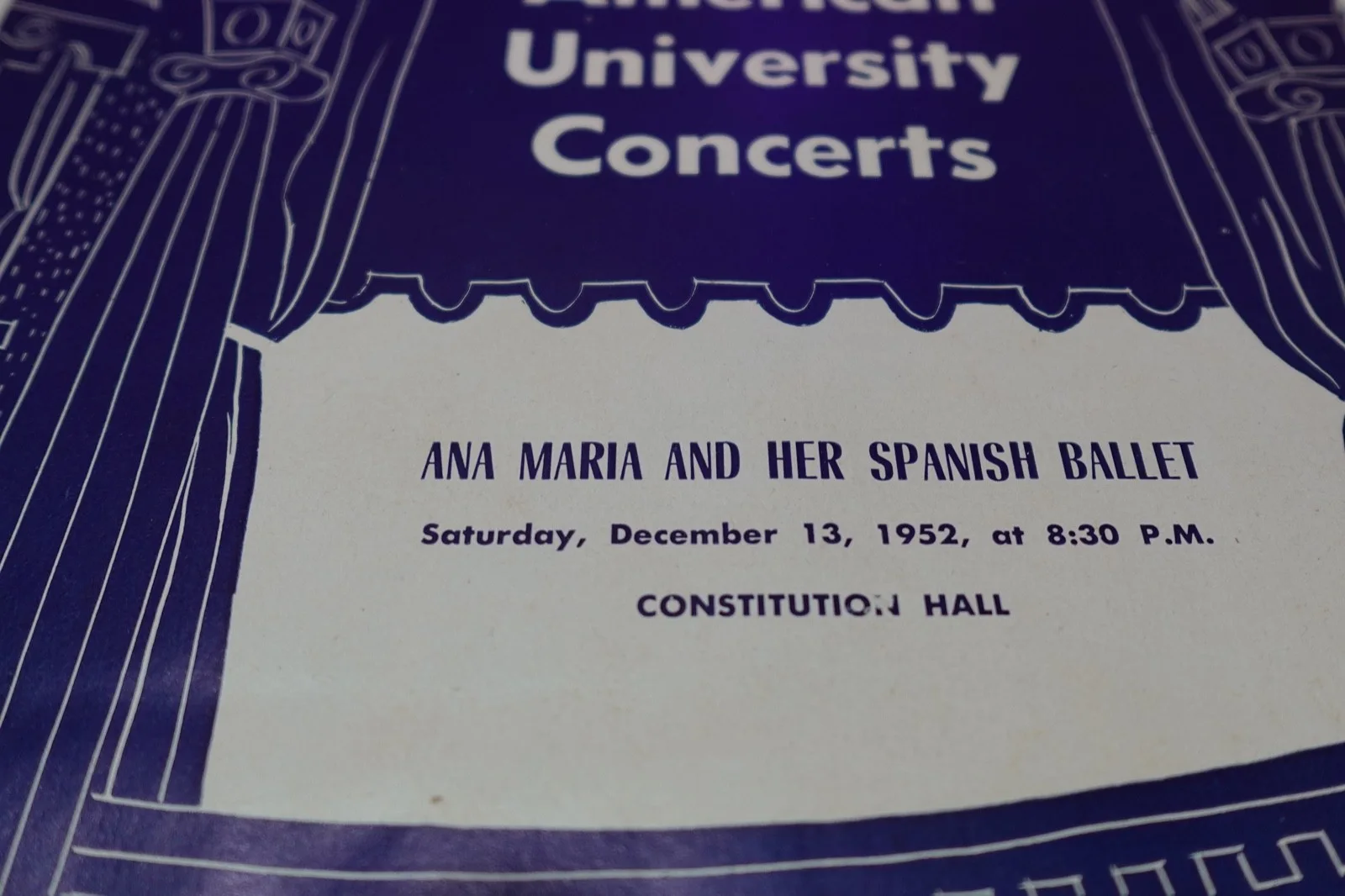 1952 American University Concerts Washington DC Ana Maria Spanish Ballet, image 2