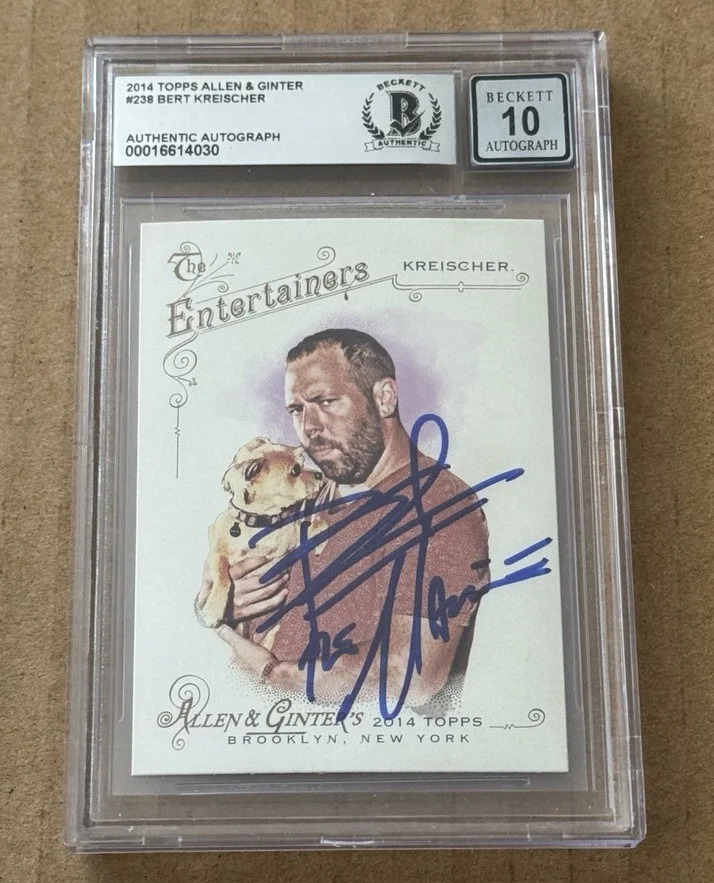 BERT KREISCHER — BERT KREISCHER SIGNED 2014 TOPPS ALLEN&GINTER AUTO GRADE 10 BAS W/THE MACHINE