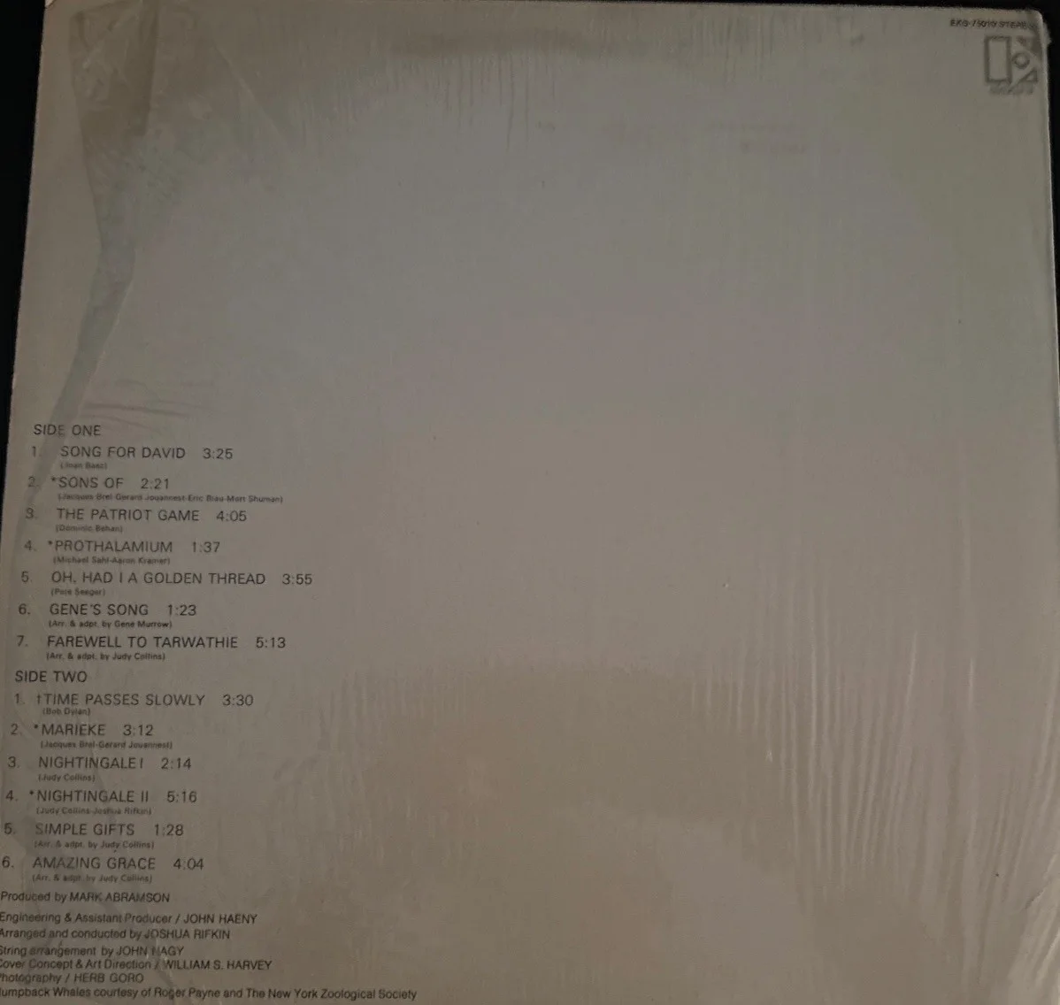 Judy Collins Signed Whales And Nightingales Vinyl Record LP Autograhed, image 2