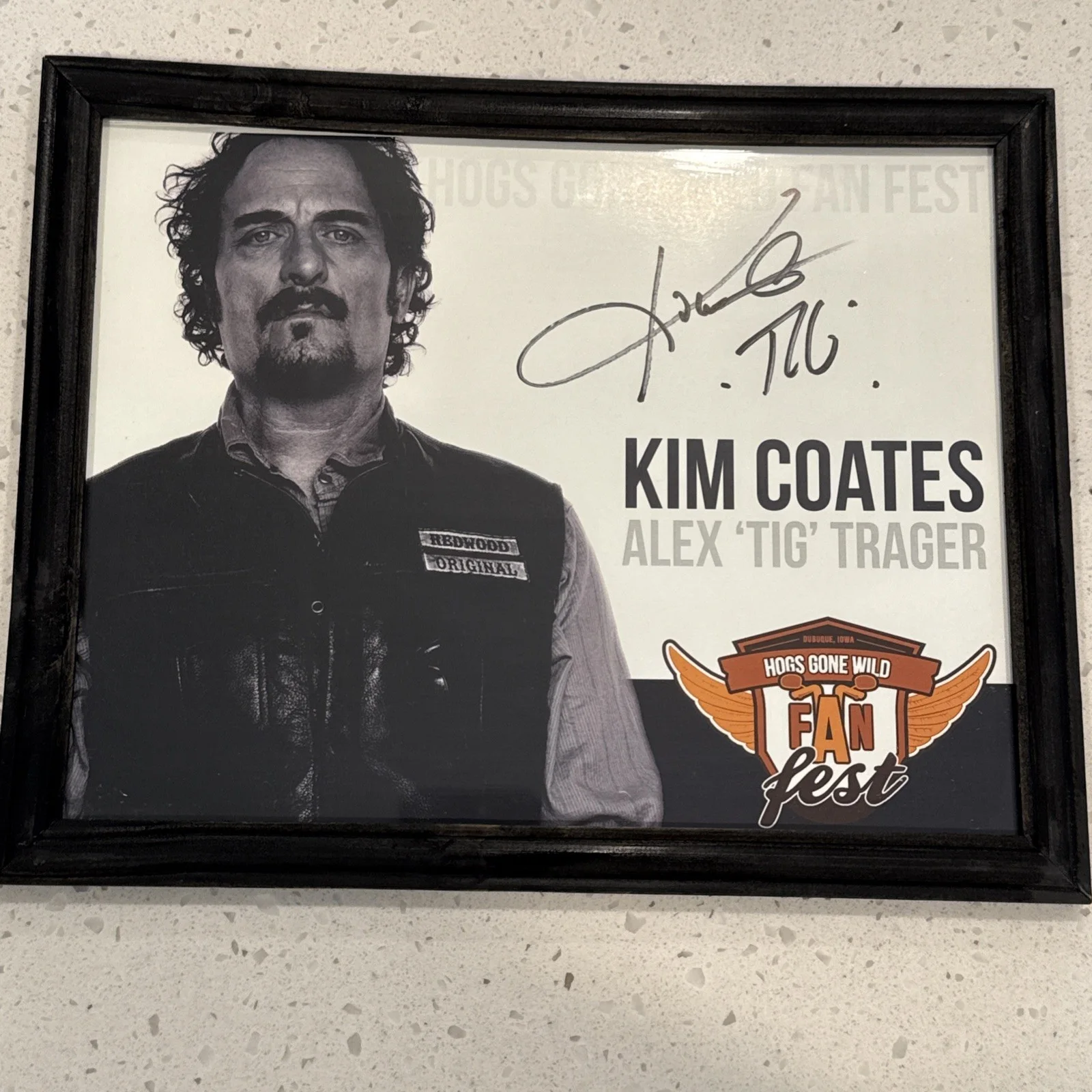 Kim Coates — Kim Coates Signed Sons of Anarchy Tig 8x10 Photo Hogs Gone Wild Fanfest Framed