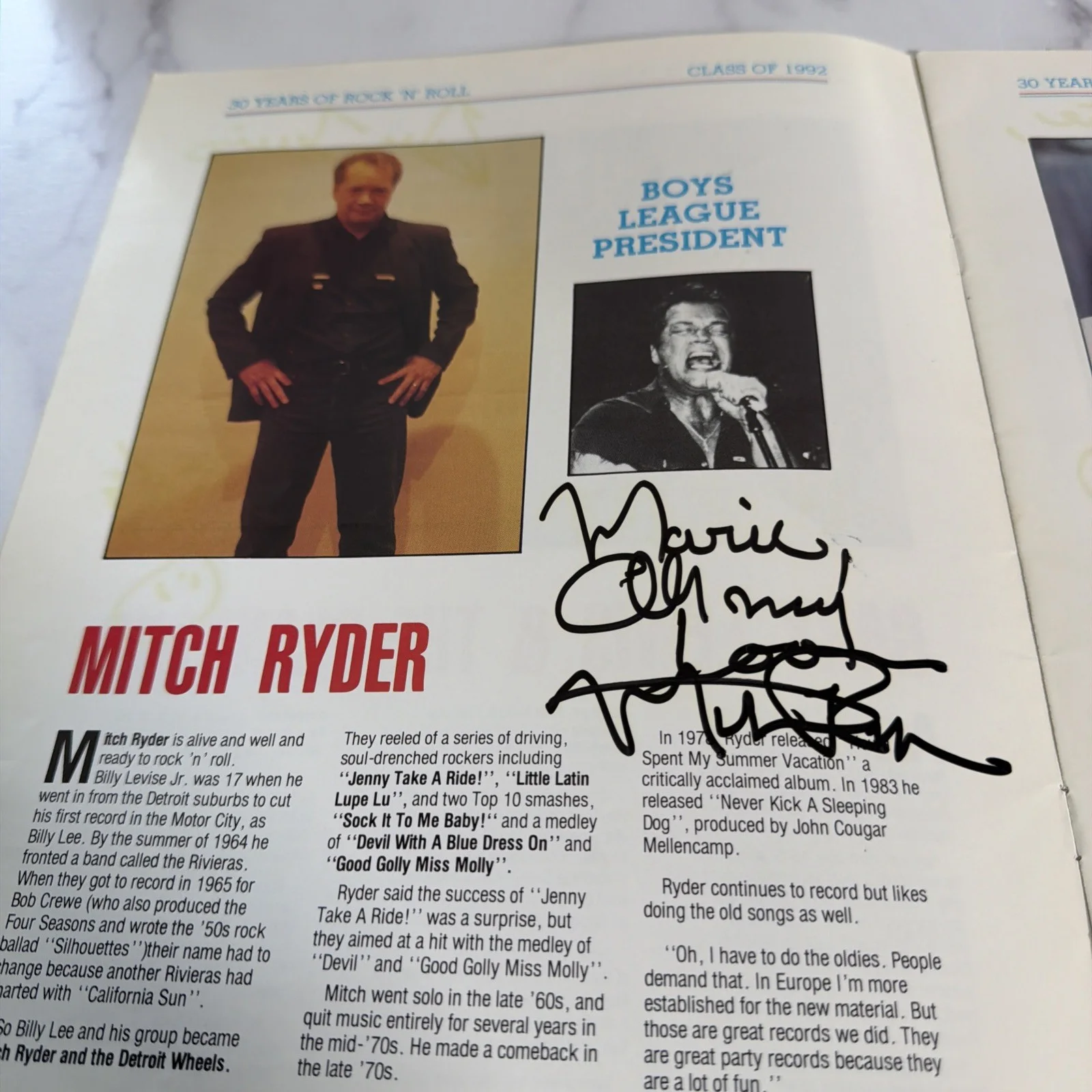 Gary Lewis Mitch Ryder Otis Day Joey Molland Gladys Horton Signed Program 1992, image 3