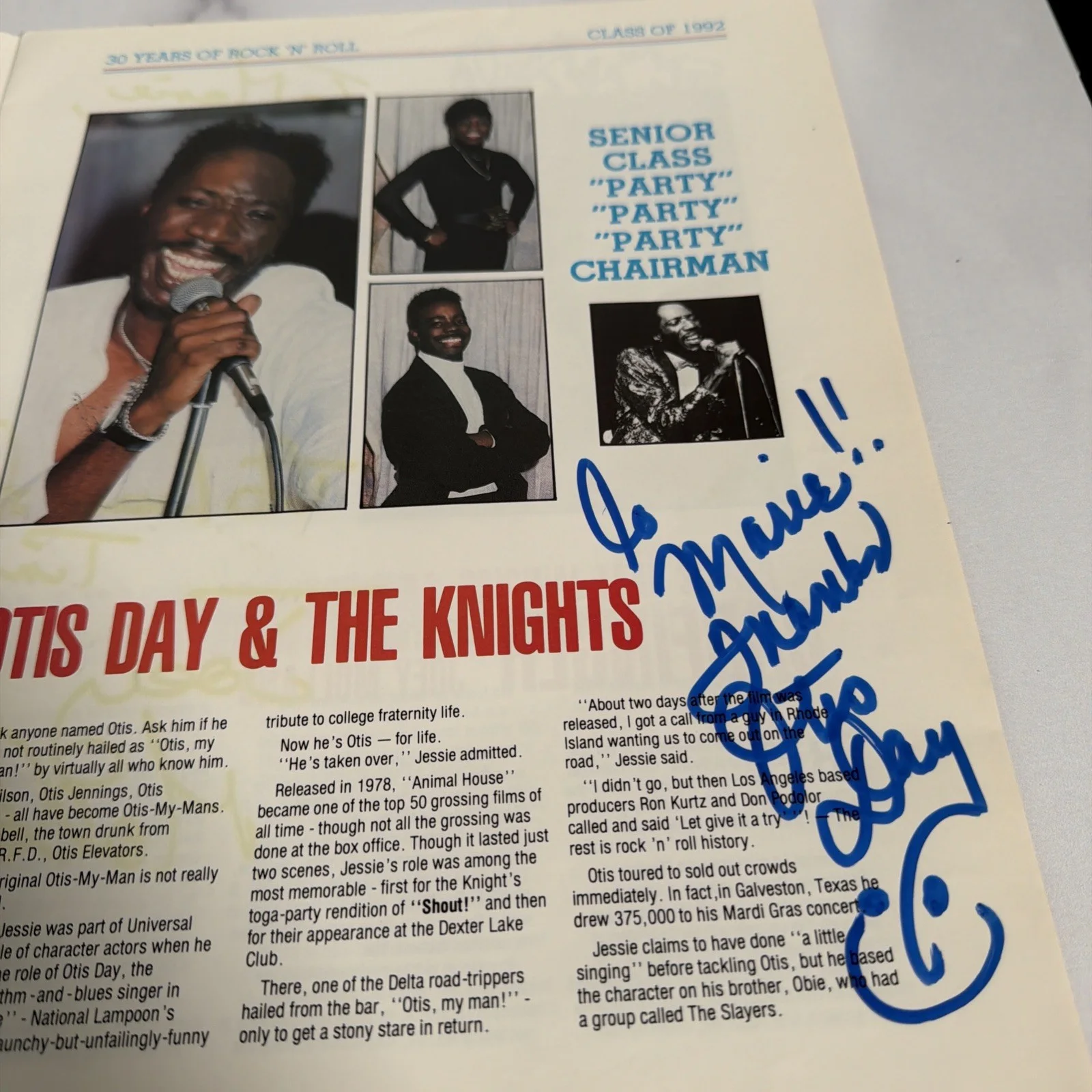 Gary Lewis Mitch Ryder Otis Day Joey Molland Gladys Horton Signed Program 1992, image 4