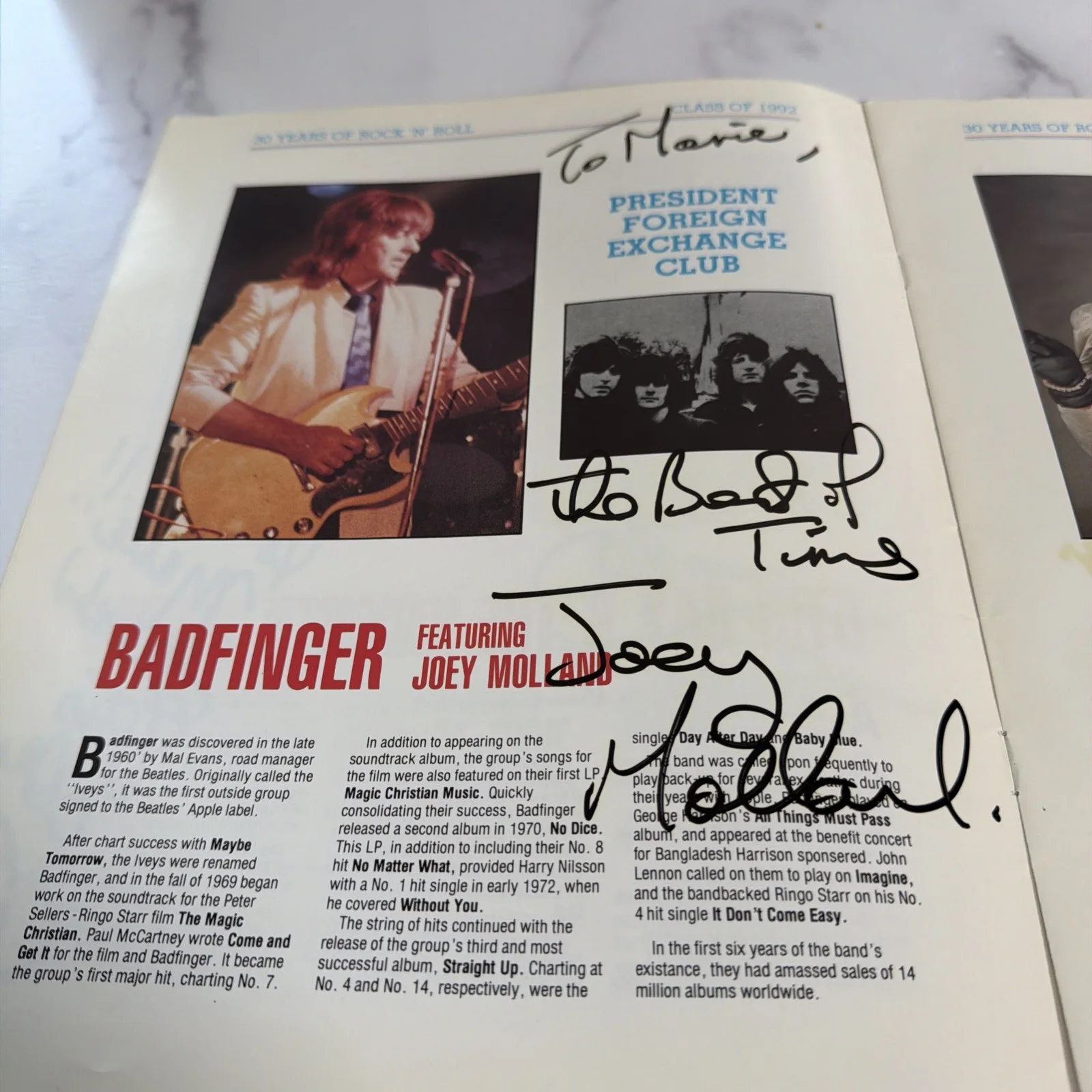 Gary Lewis Mitch Ryder Otis Day Joey Molland Gladys Horton Signed Program 1992, image 5