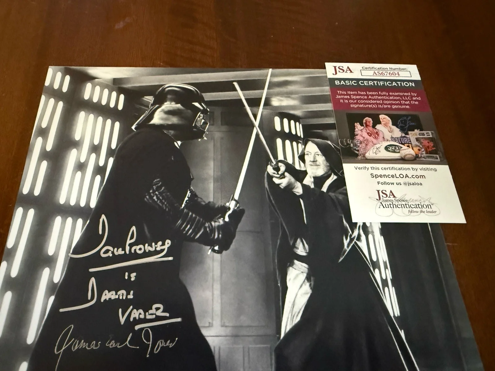 Dual Signed Dave Prowse Darth Vader James Earl Jones Star Wars 8x10 JSA COA, изображение 5