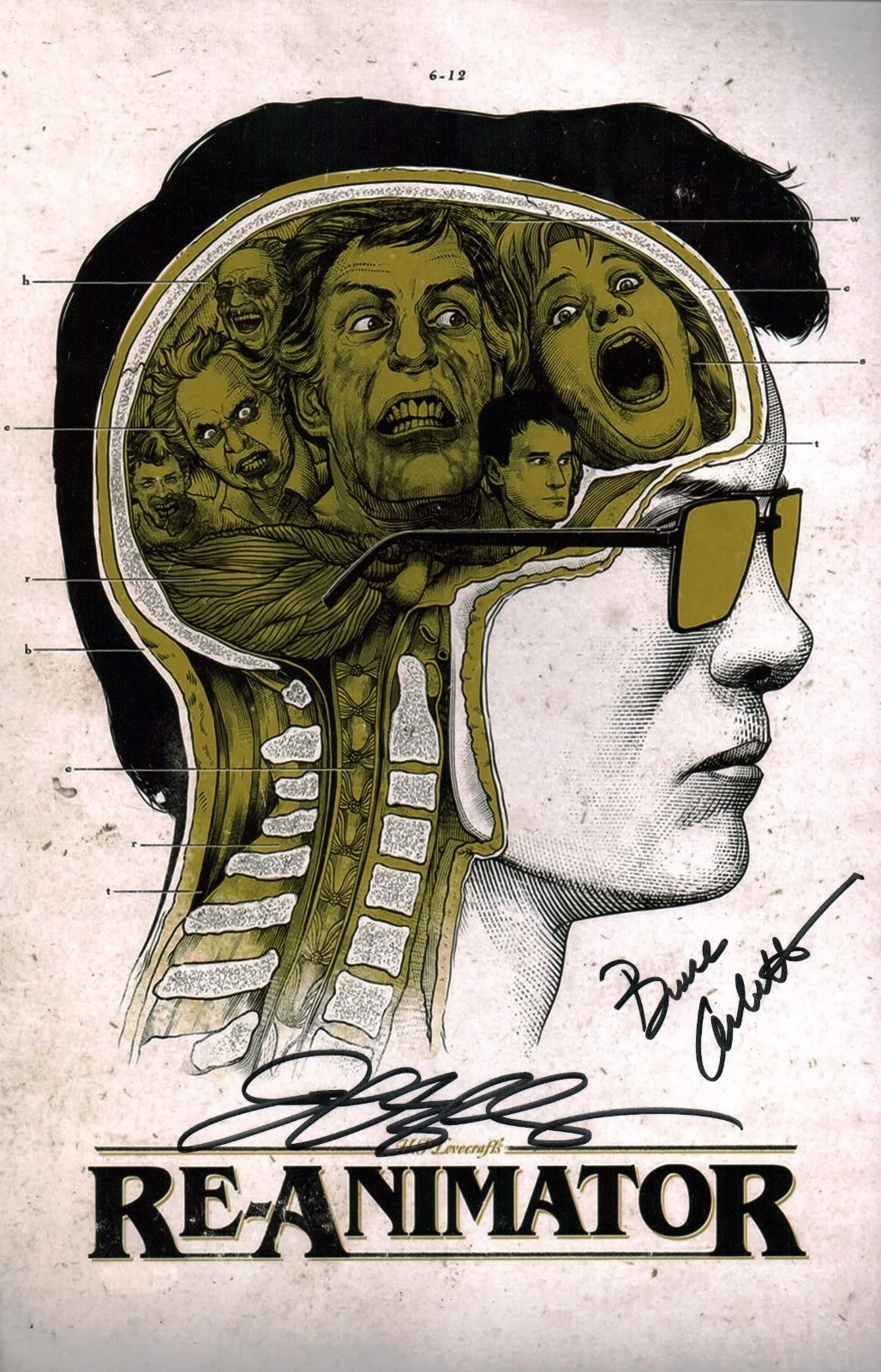 JEFFREY COMBS; BRUCE ABBOTT — Bride of Re-Animator 11x17 Signed Combs, Abbott Photo Poster JSA Certified Auto
