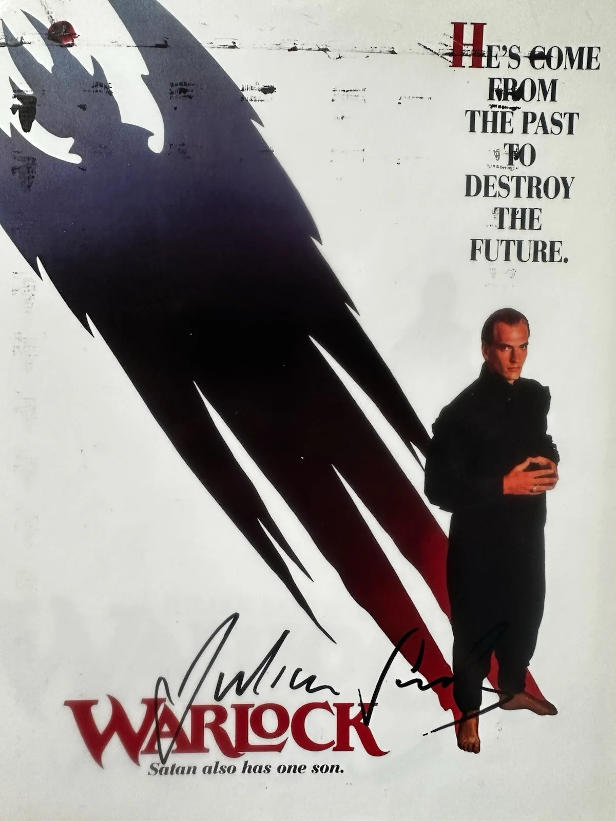 Julian Sands — Julian Sands signed Warlock 8x10 photo In Person. Exact Photo Proof.