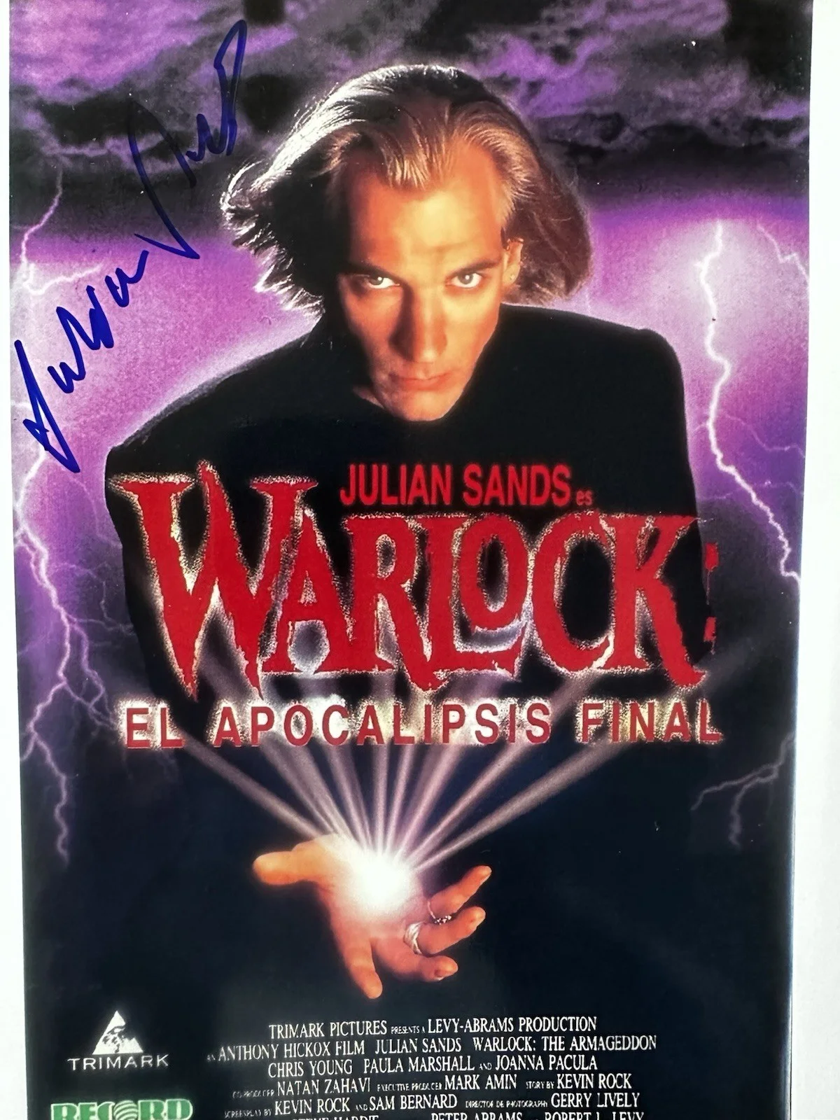 Julian Sands — Julian Sands signed Warlock 8x10 photo In Person. Exact Photo Proof.