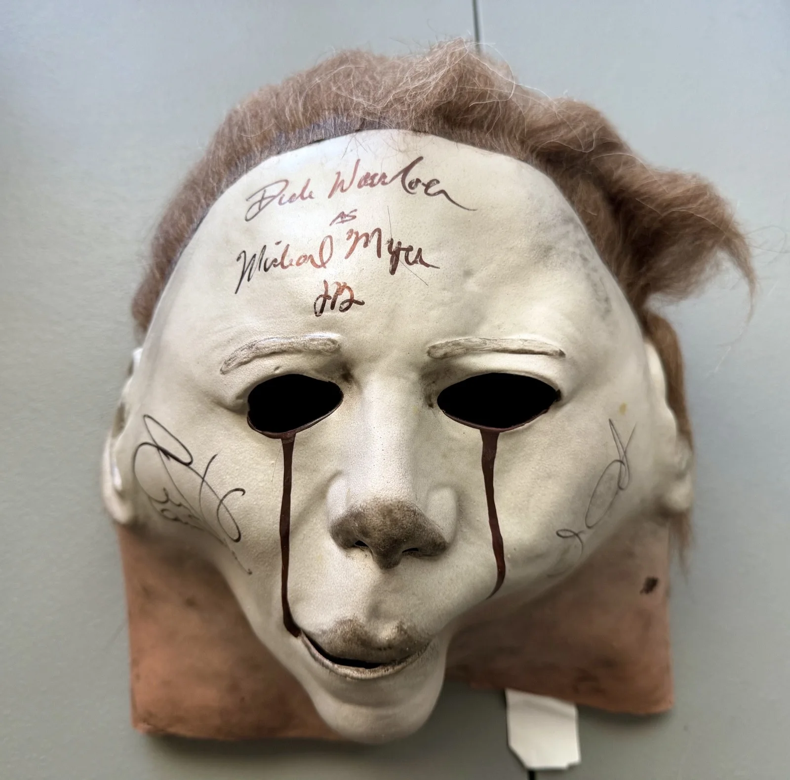 HALLOWEEN Jamie Lee Curtis Dick Warlock John Carpenter Signed TOTS Mask - RARE!, image 2