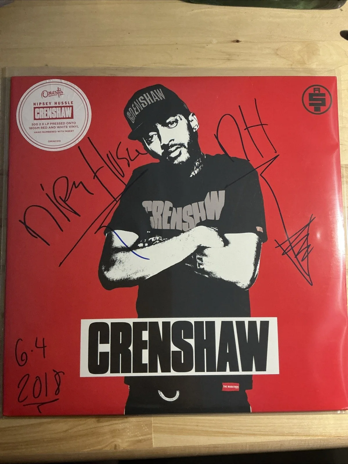 Nipsey Hussle Crenshaw Vinyl Signed Autograph, image 2