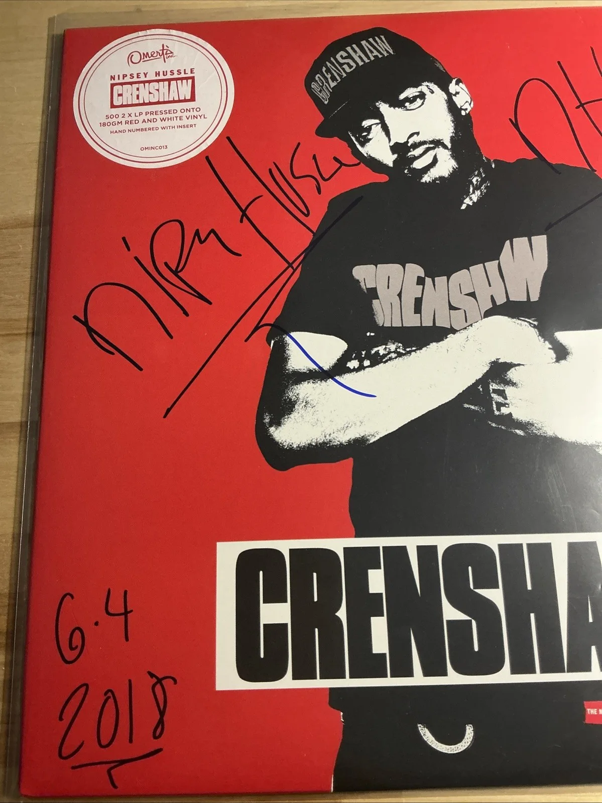 Nipsey Hussle Crenshaw Vinyl Signed Autograph, image 3
