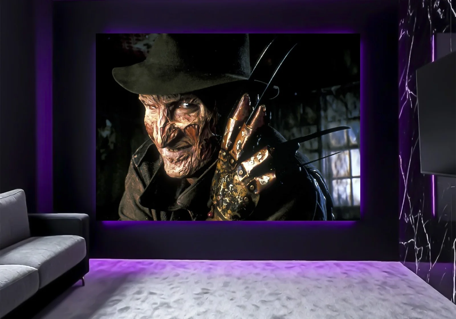 Large A0 A3 A4 Freddy Krueger Nightmare Elm Street 2 3 4 5 Movie Wall Art Poster, изображение 2