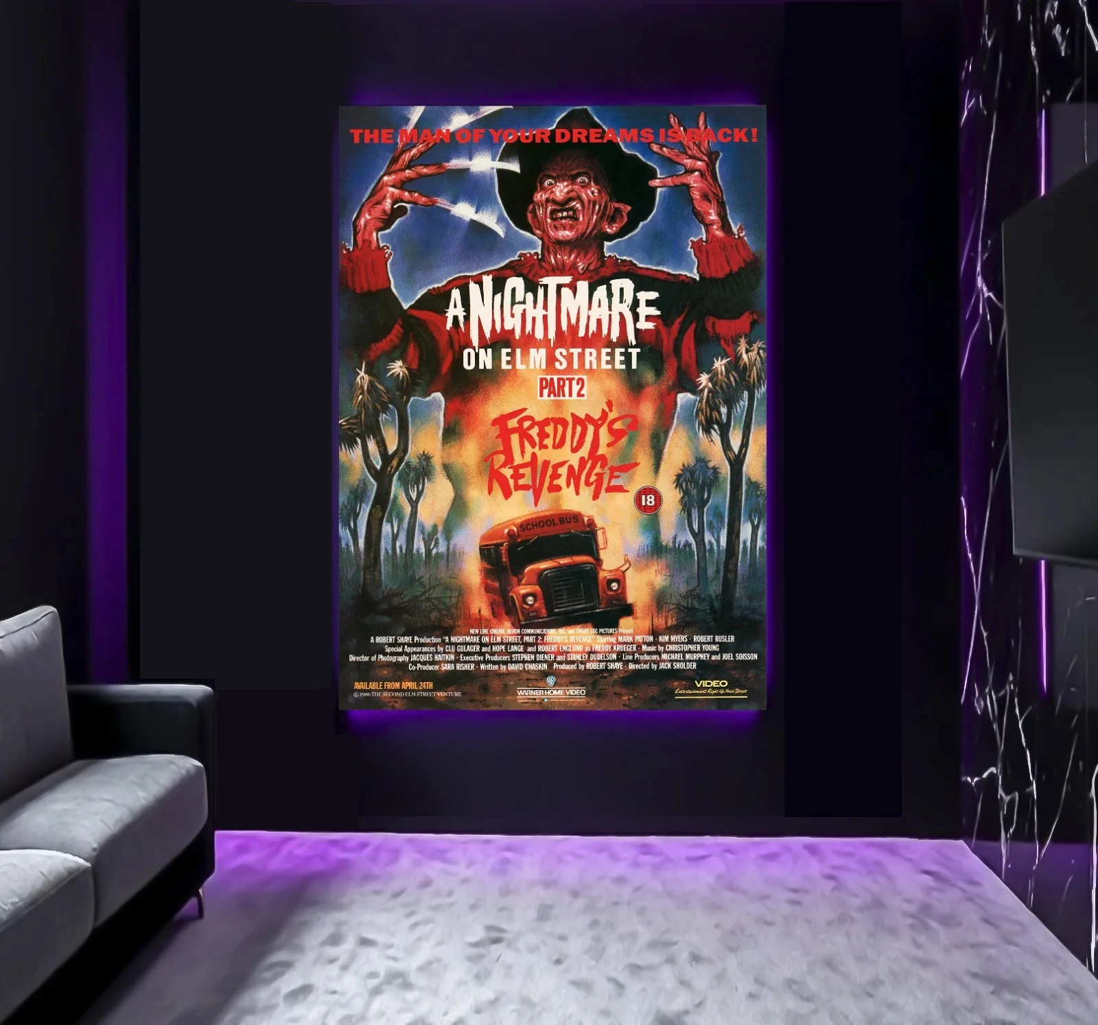 Large A0 A3 A4 Freddy Krueger Nightmare Elm Street 2 3 4 5 Movie Wall Art Poster, изображение 4