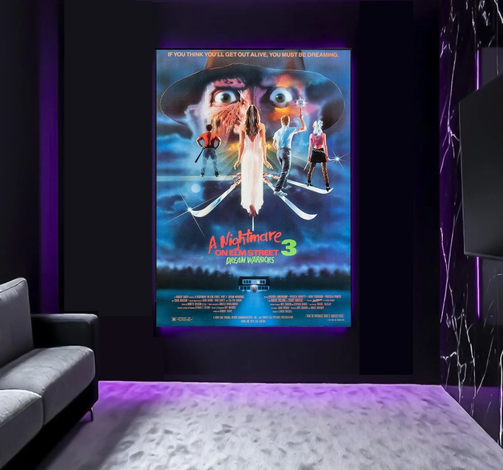 Large A0 A3 A4 Freddy Krueger Nightmare Elm Street 2 3 4 5 Movie Wall Art Poster, изображение 5